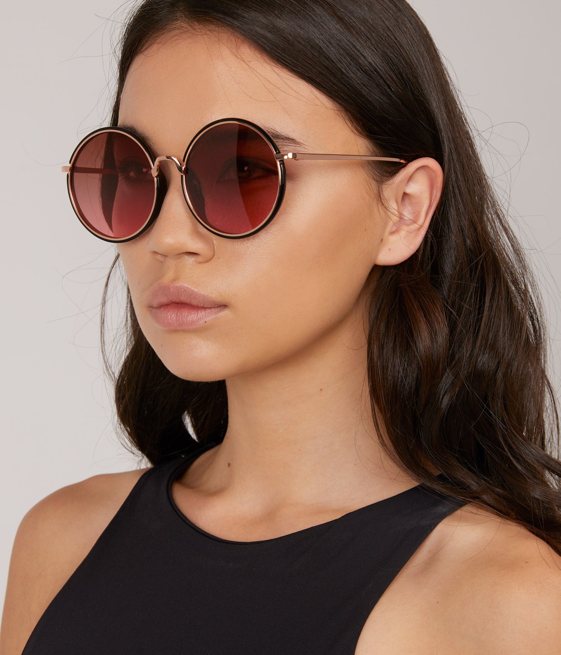 Lunettes de soleil rondes noires CADEL