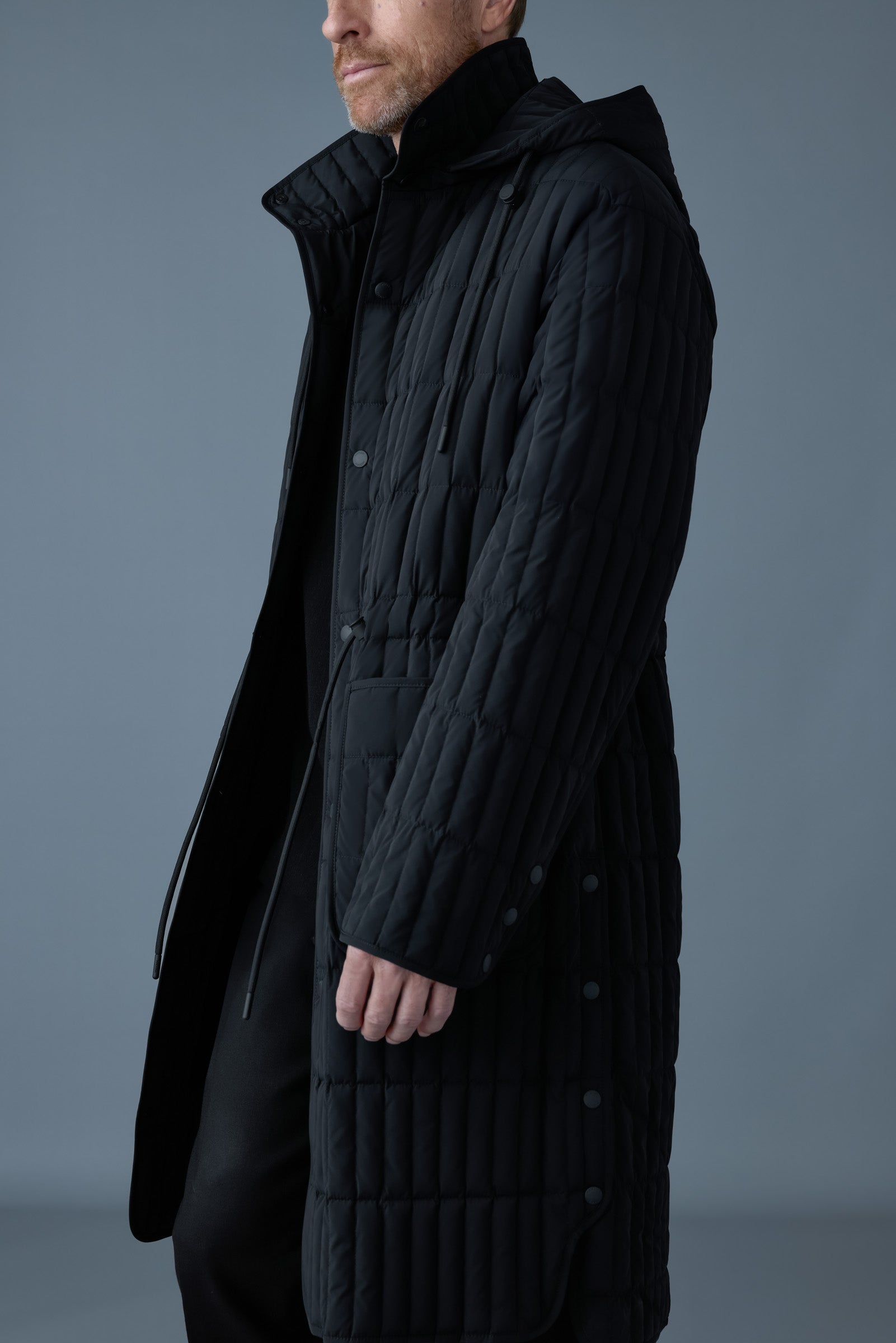 ASHER Light down vertical quilted coat