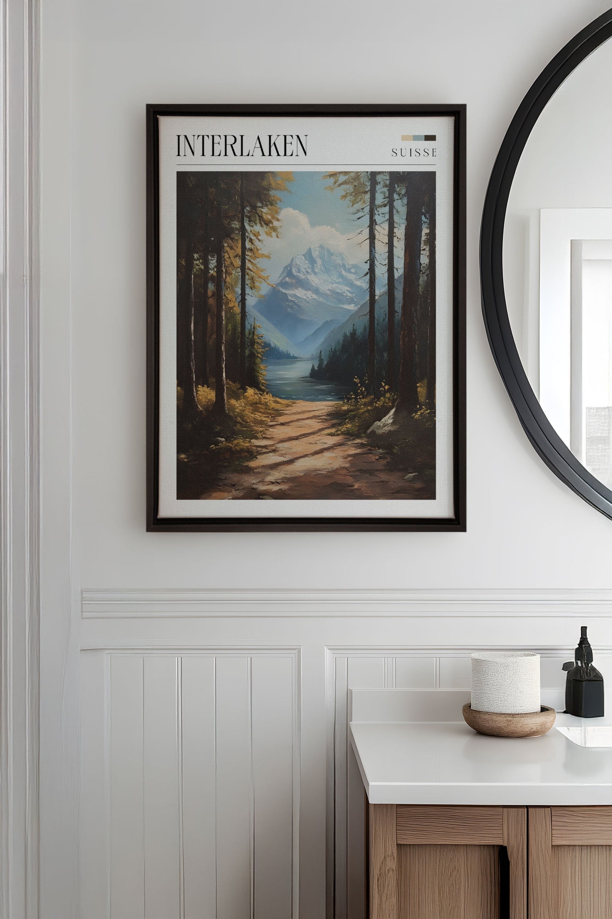 INTERLAKEN, Stretched Canvas Artwork