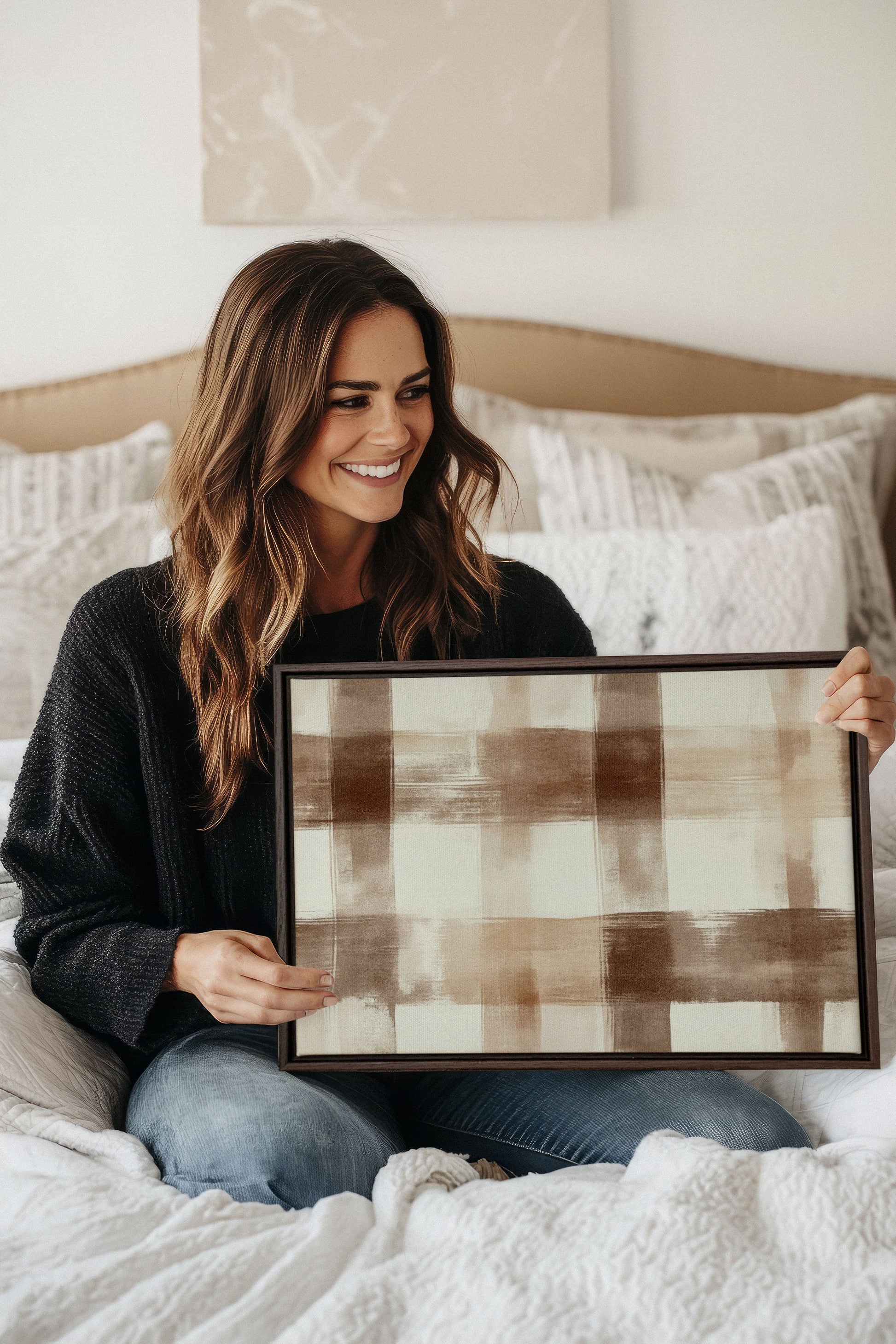 CHIC PLAID, Stretched Canvas Artwork