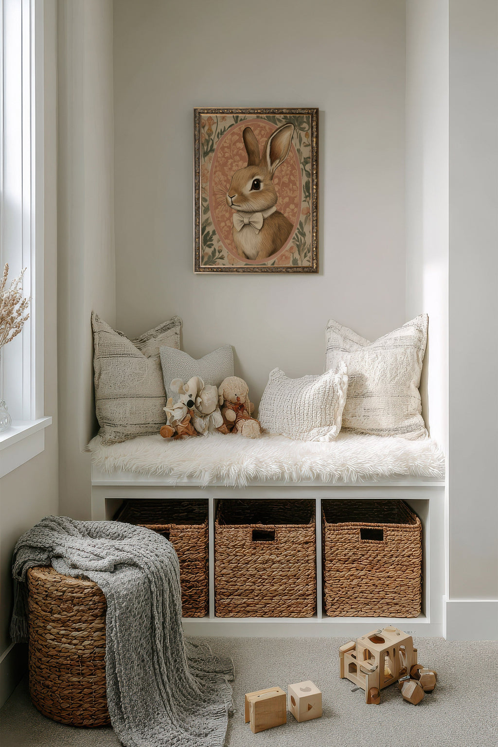 Elegant Rabbit, Vintage Bronze Frame