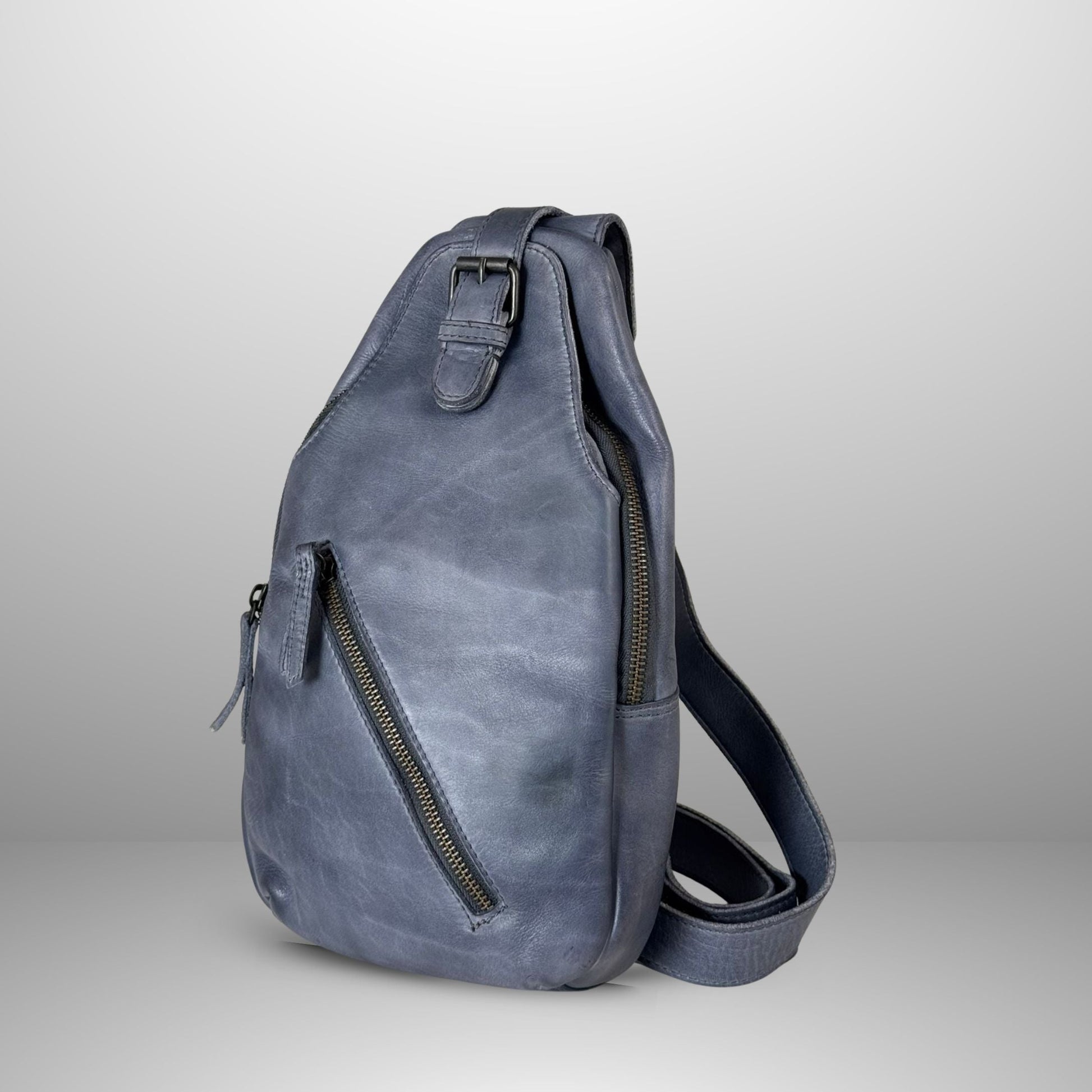 Sac à dos de poitrine en cuir à épaules dénudées