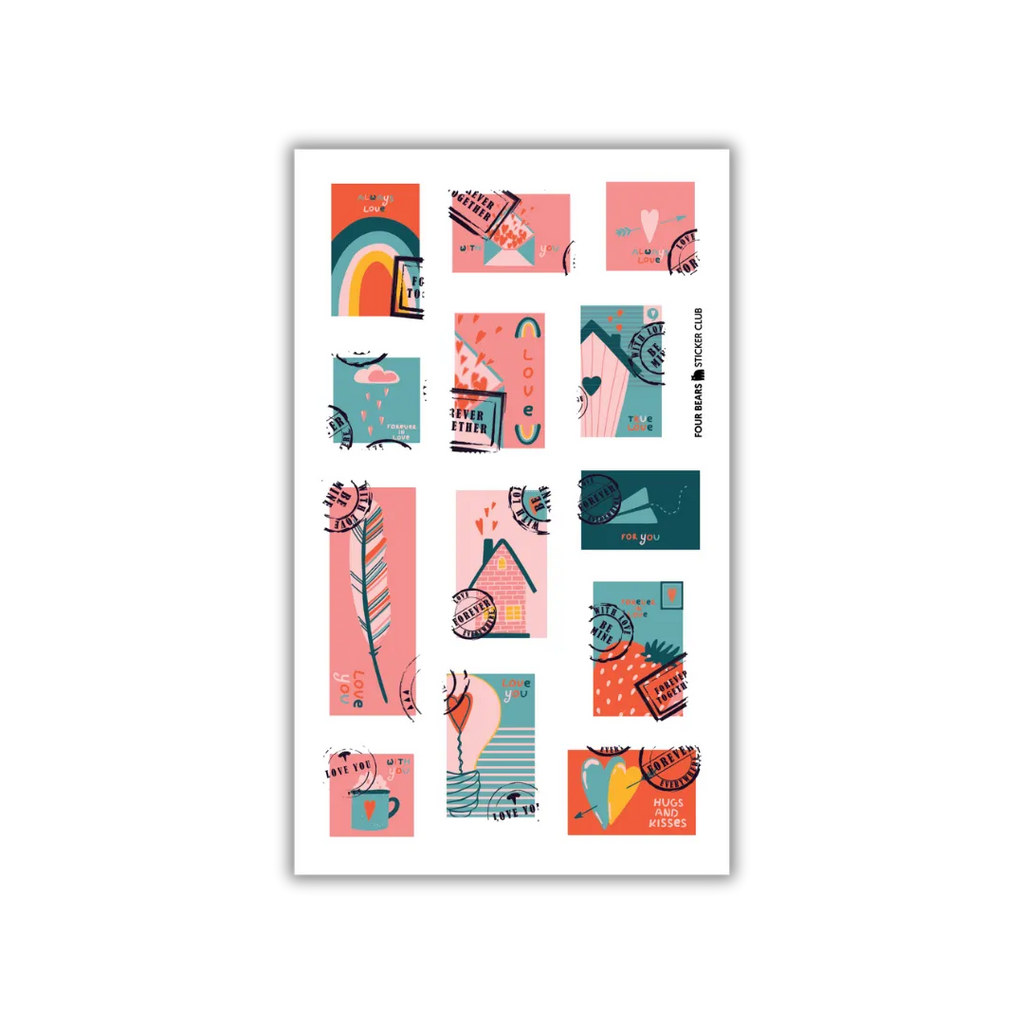 Romantic Postage - Four Bears Sticker Club