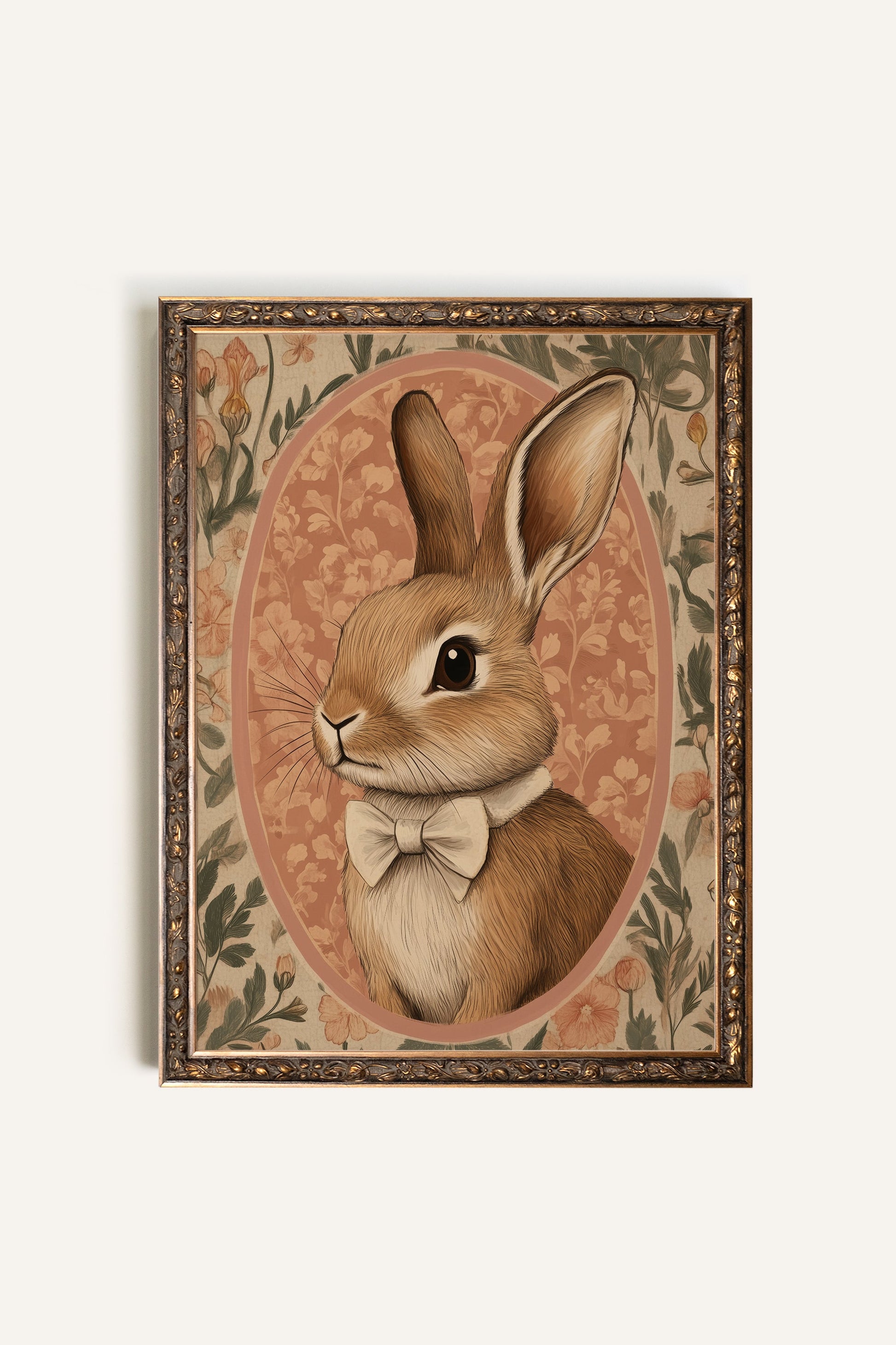 Elegant Rabbit, Vintage Bronze Frame