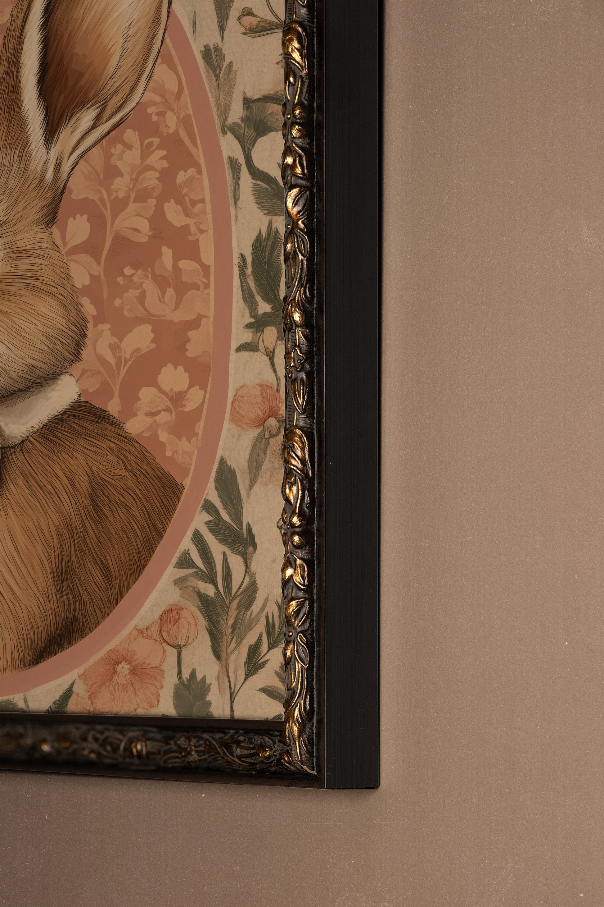 Elegant Rabbit, Vintage Bronze Frame