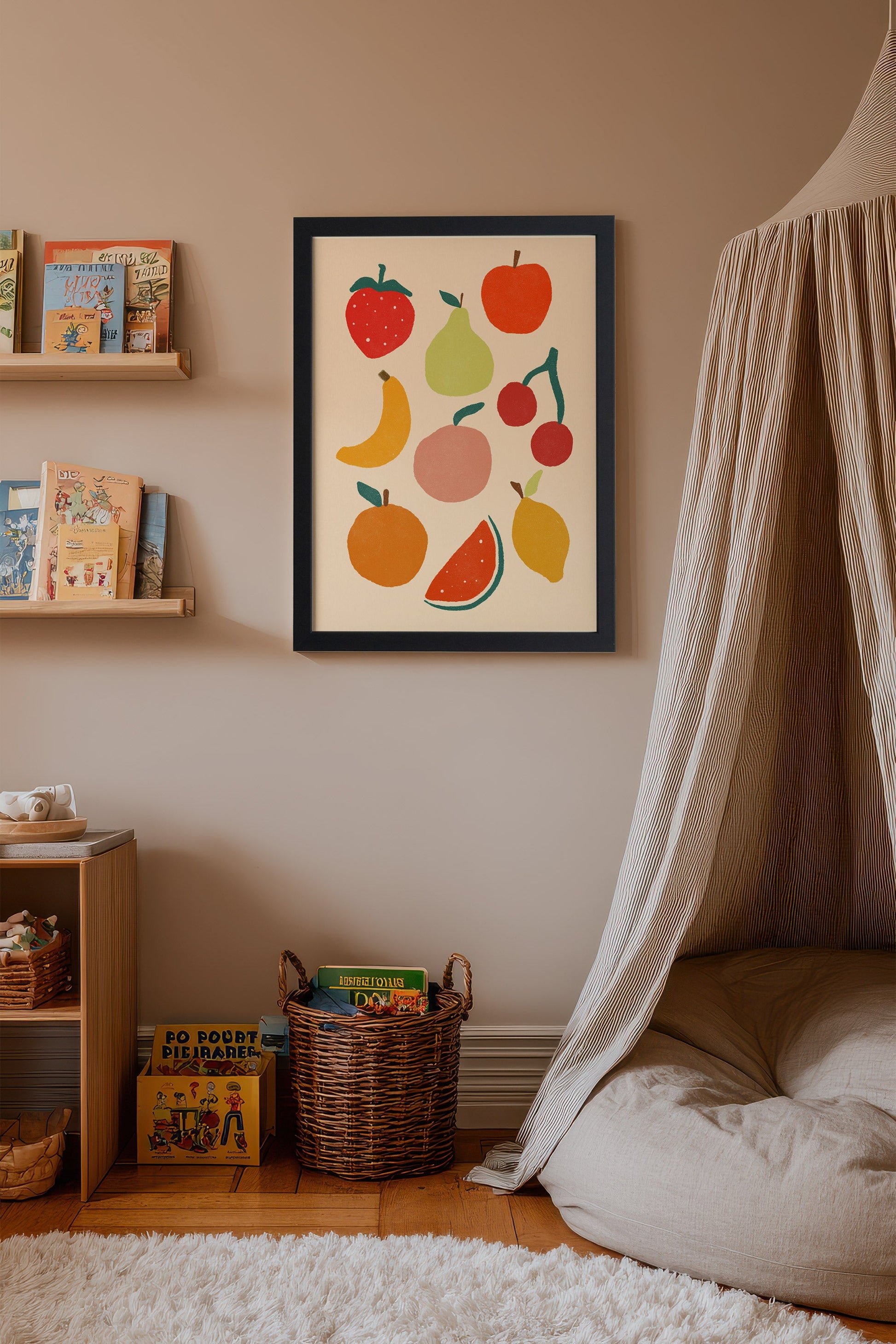 Framed Stiff Canvas Fruit Basket