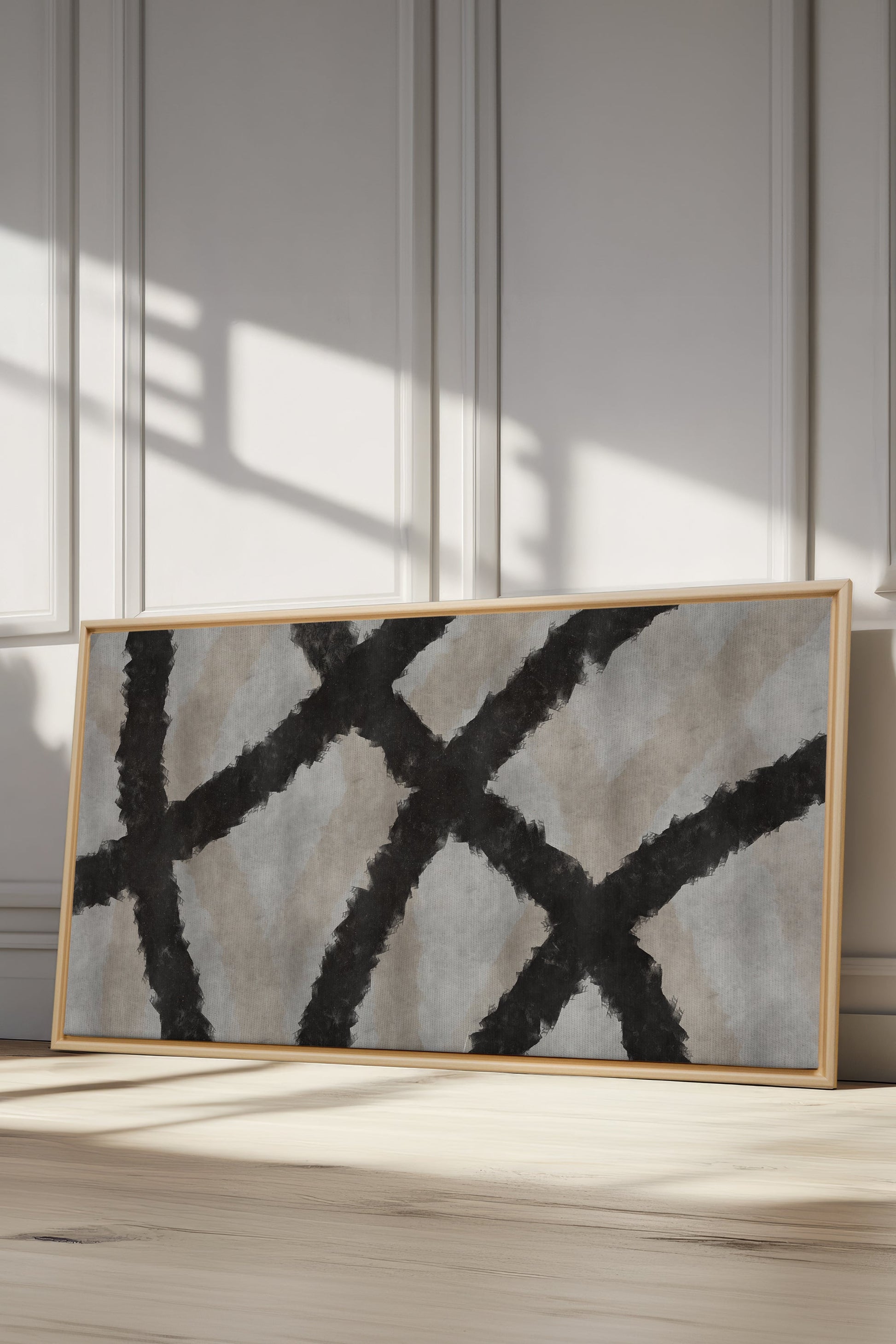 Black Threads, Stretched Canvas Artwork