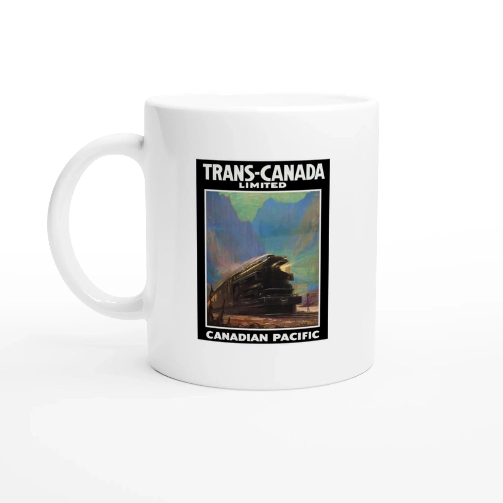 Tasse avec affiche transcanadienne