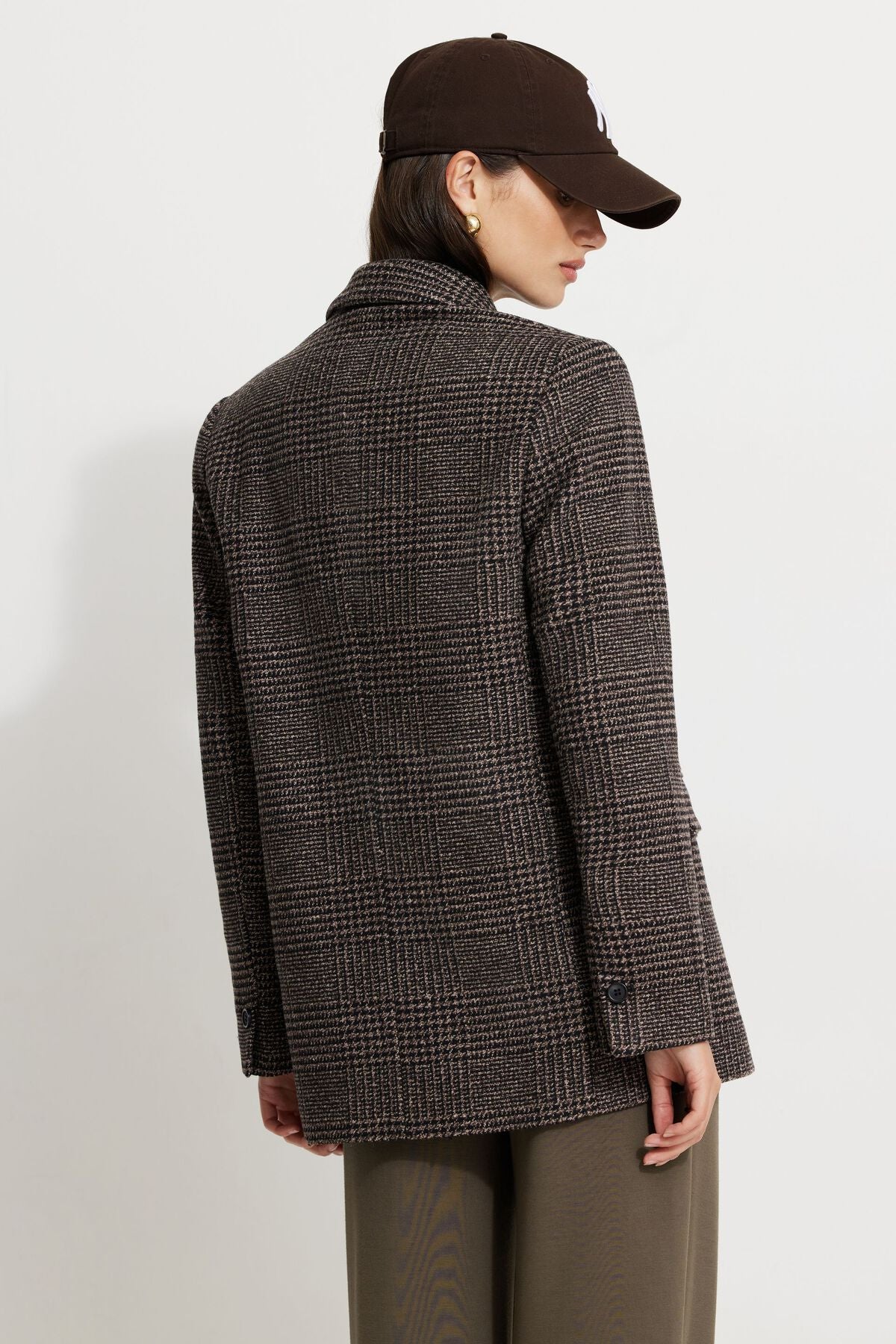 Blazer surdimensionné à carreaux Diana