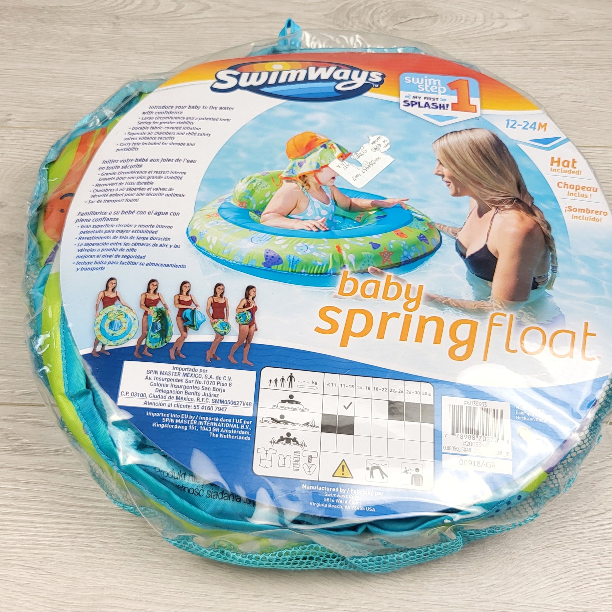 MIRE3 - NOUVEAU - Bouée à ressort Swimways pour bébé. Retrait ou livraison sur place uniquement.