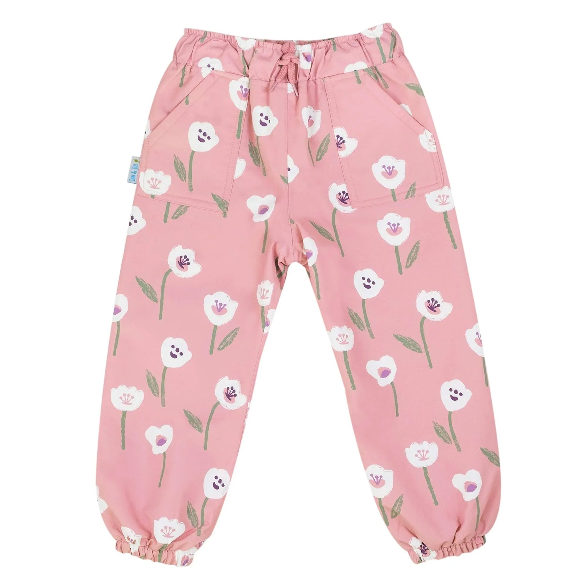NOUVEAU (vente au détail) Pantalon de pluie Puddle-Dry Jan et Jul - Imprimé tulipe blanche 🍁