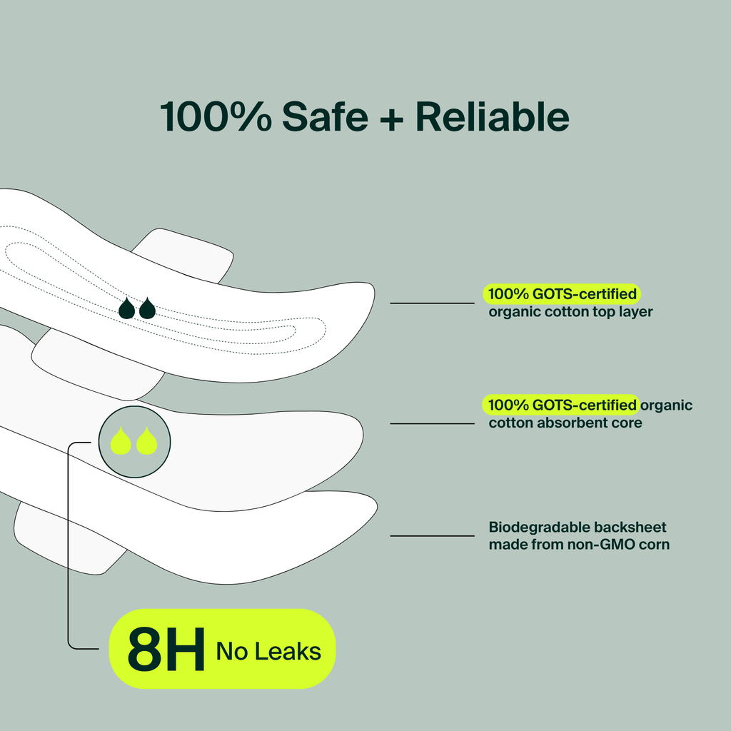 Serviettes hygiéniques 100 % coton biologique - en vrac