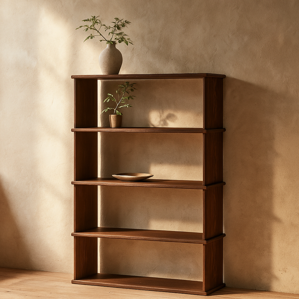 4 shelf bookcase in walnut
