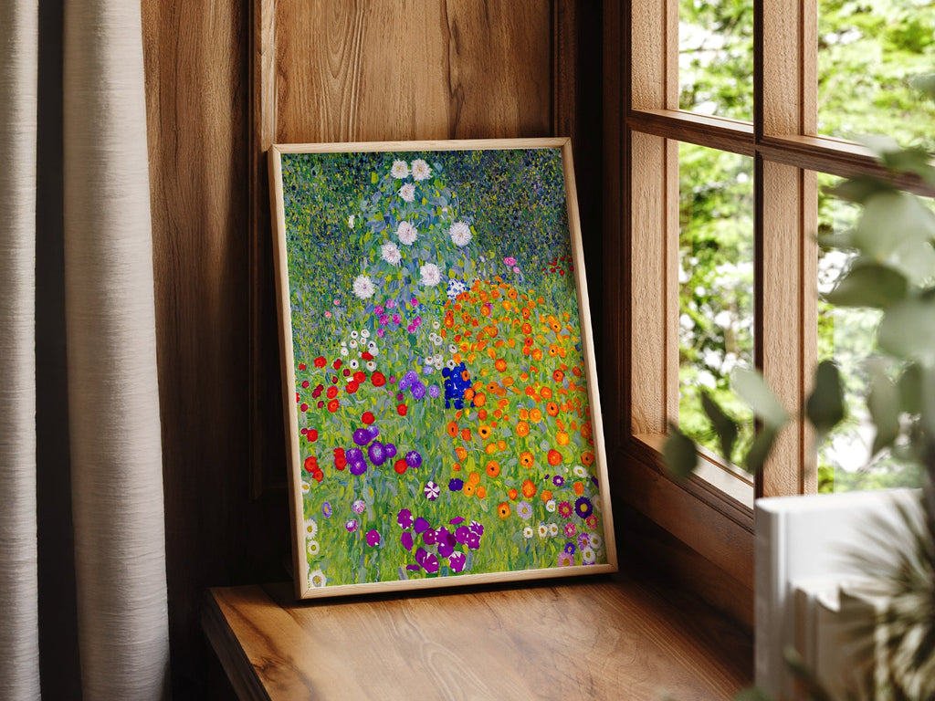 Gustav Klimt Bauerngarten Flower Garden Art Print – Vibrant Wall Decor