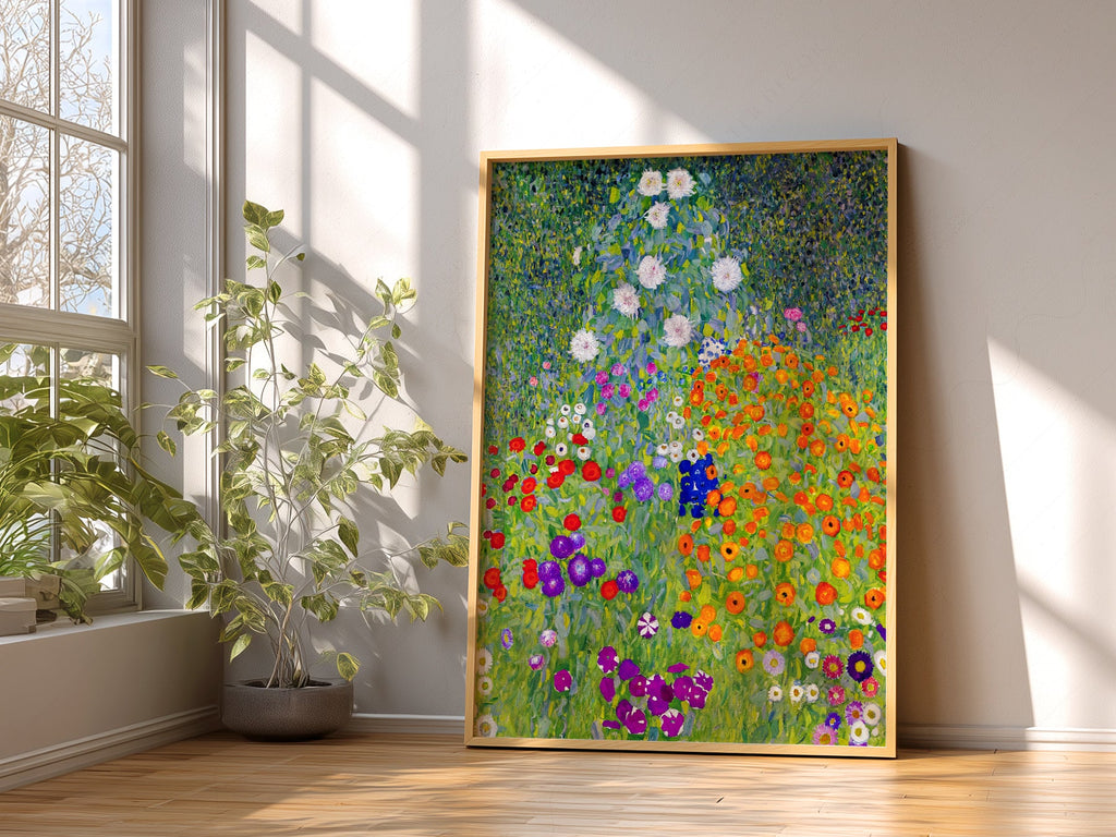Gustav Klimt Bauerngarten Flower Garden Art Print – Vibrant Wall Decor