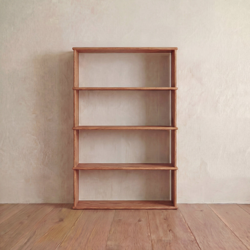 Bibliothèque à 4 étagères en chêne rouge