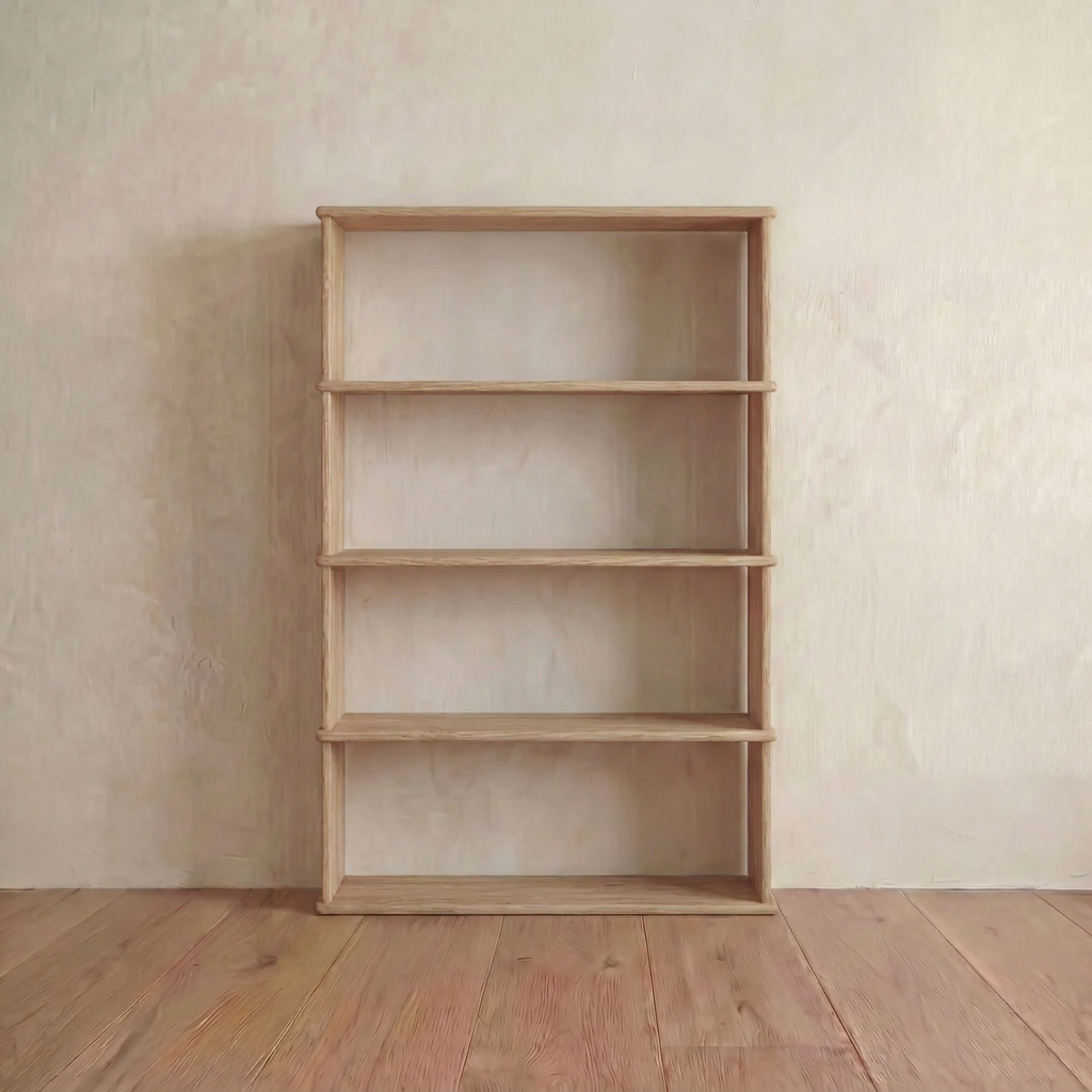 4 shelf bookcase in white oak