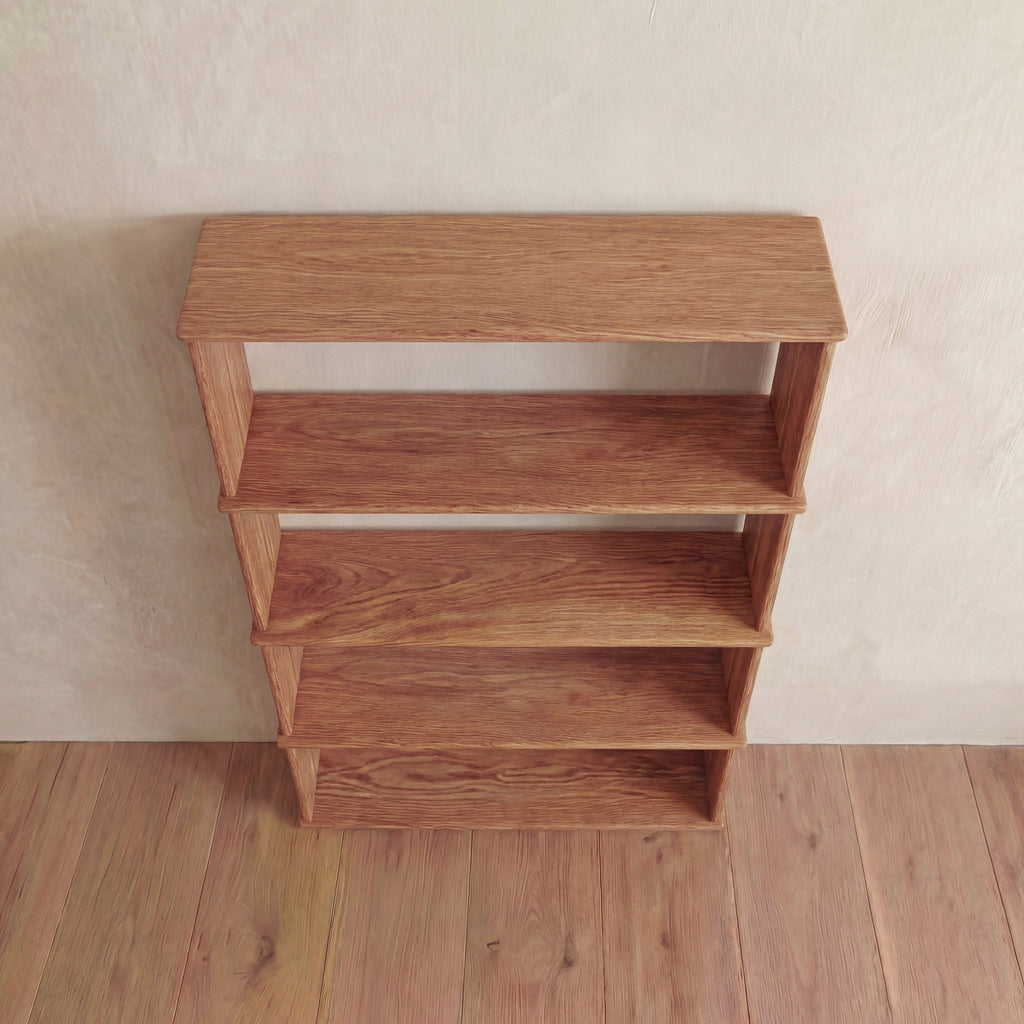 Bibliothèque à 4 étagères en chêne rouge