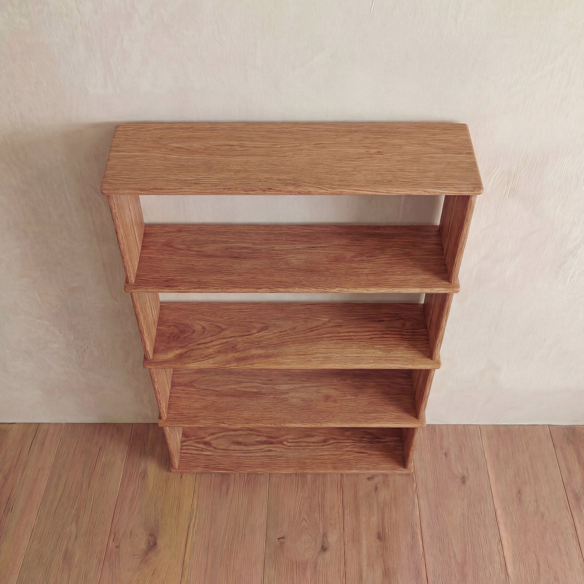 Bibliothèque à 4 étagères en chêne rouge