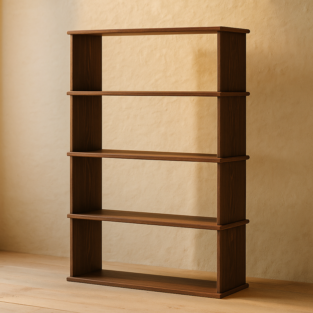 4 shelf bookcase in walnut