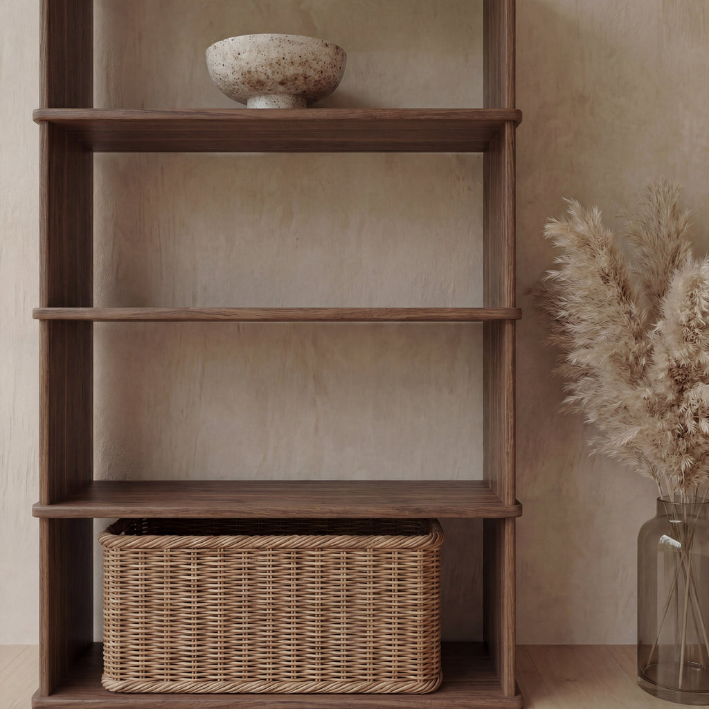 Bibliothèque à 4 étagères en noyer