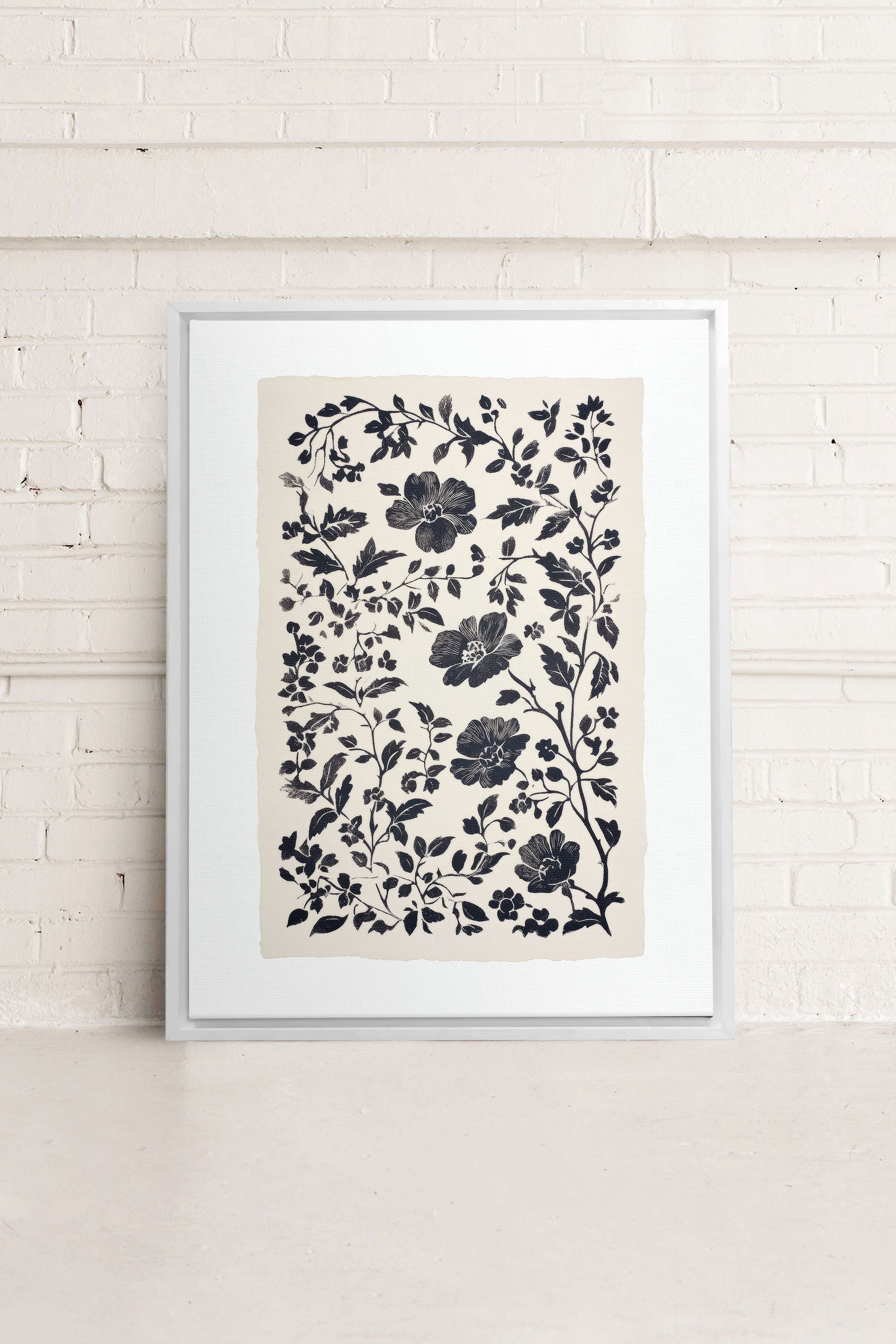 Floral Shadow, Stretched Canvas Artwork