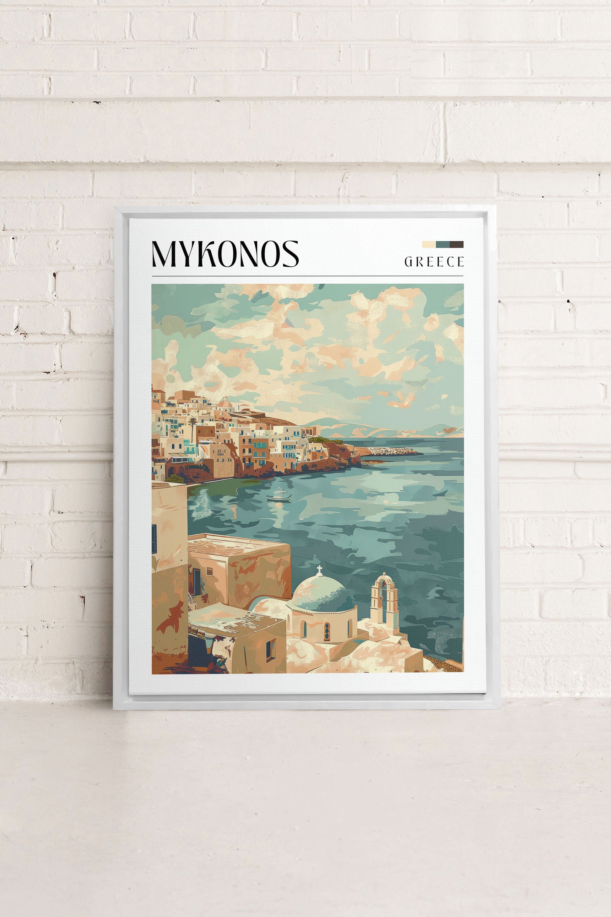 Mykonos, Stretched Canvas Artwork