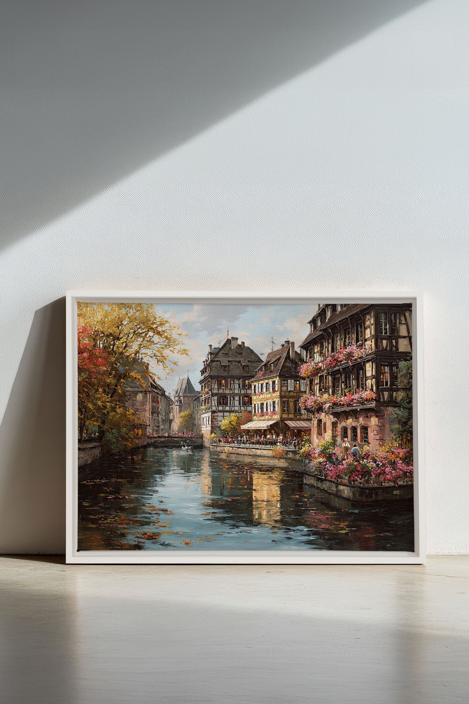 CANAL OF PETALS, Stretched Canvas Artwork