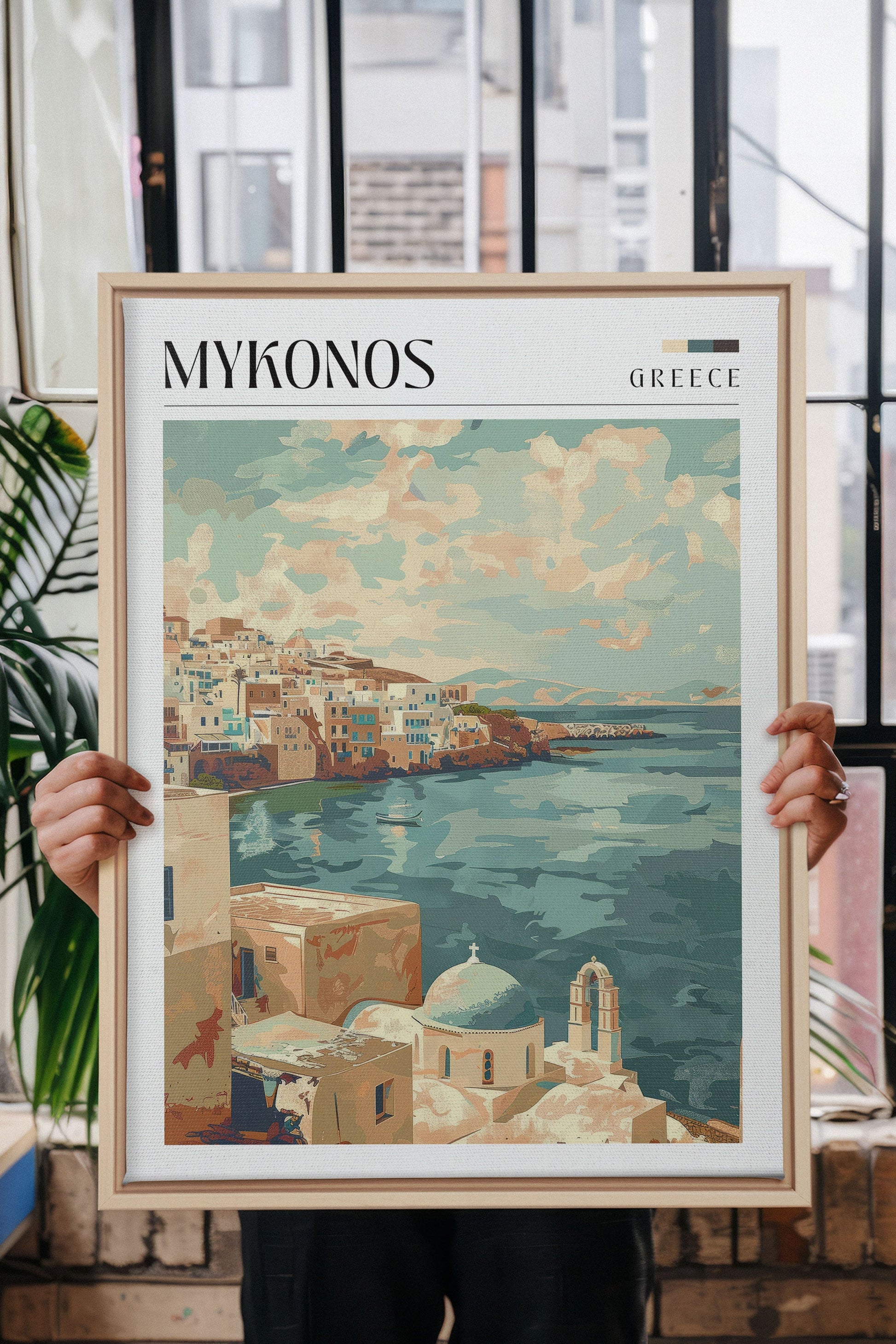 Mykonos, Stretched Canvas Artwork