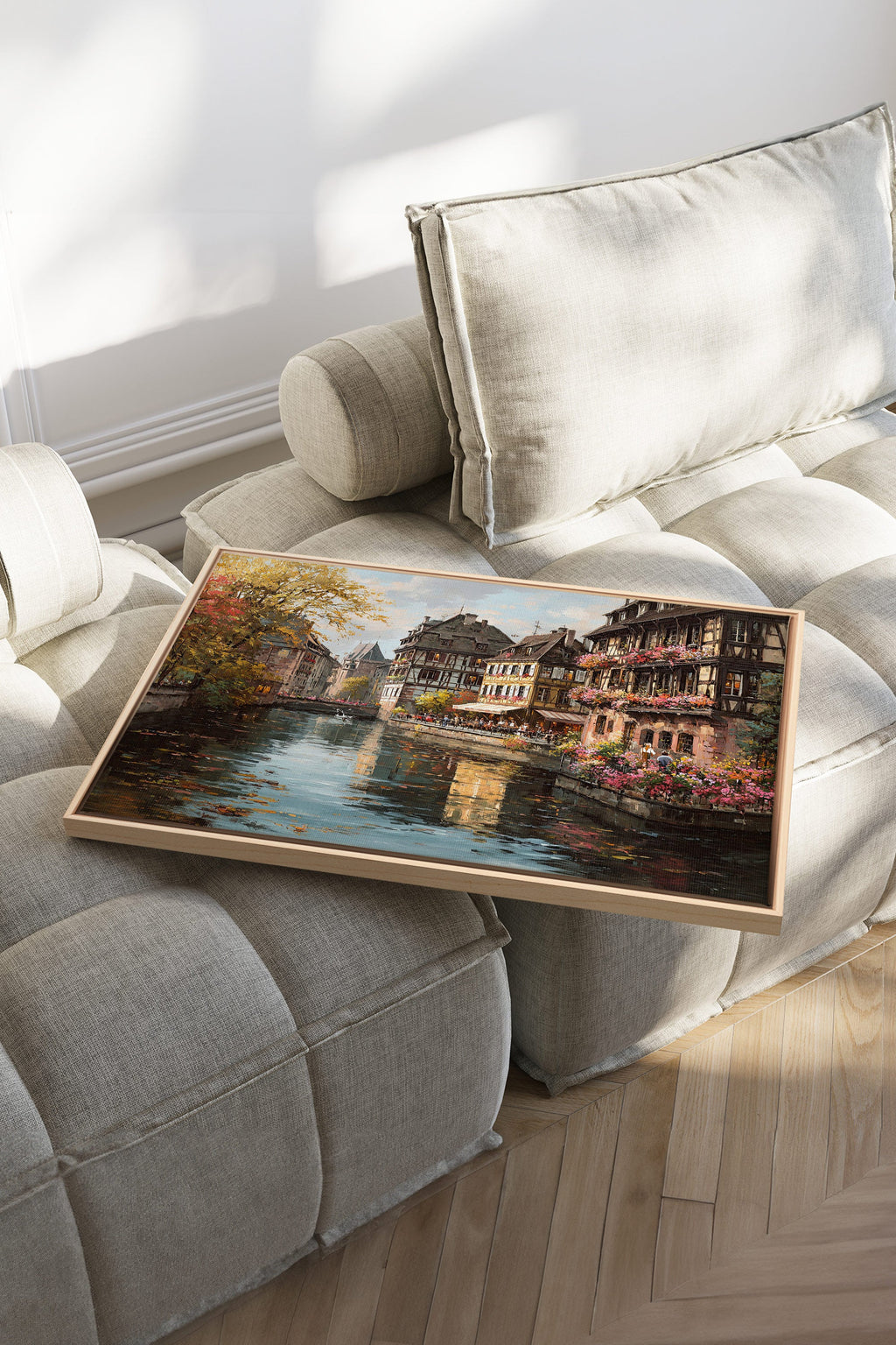 CANAL OF PETALS, Stretched Canvas Artwork