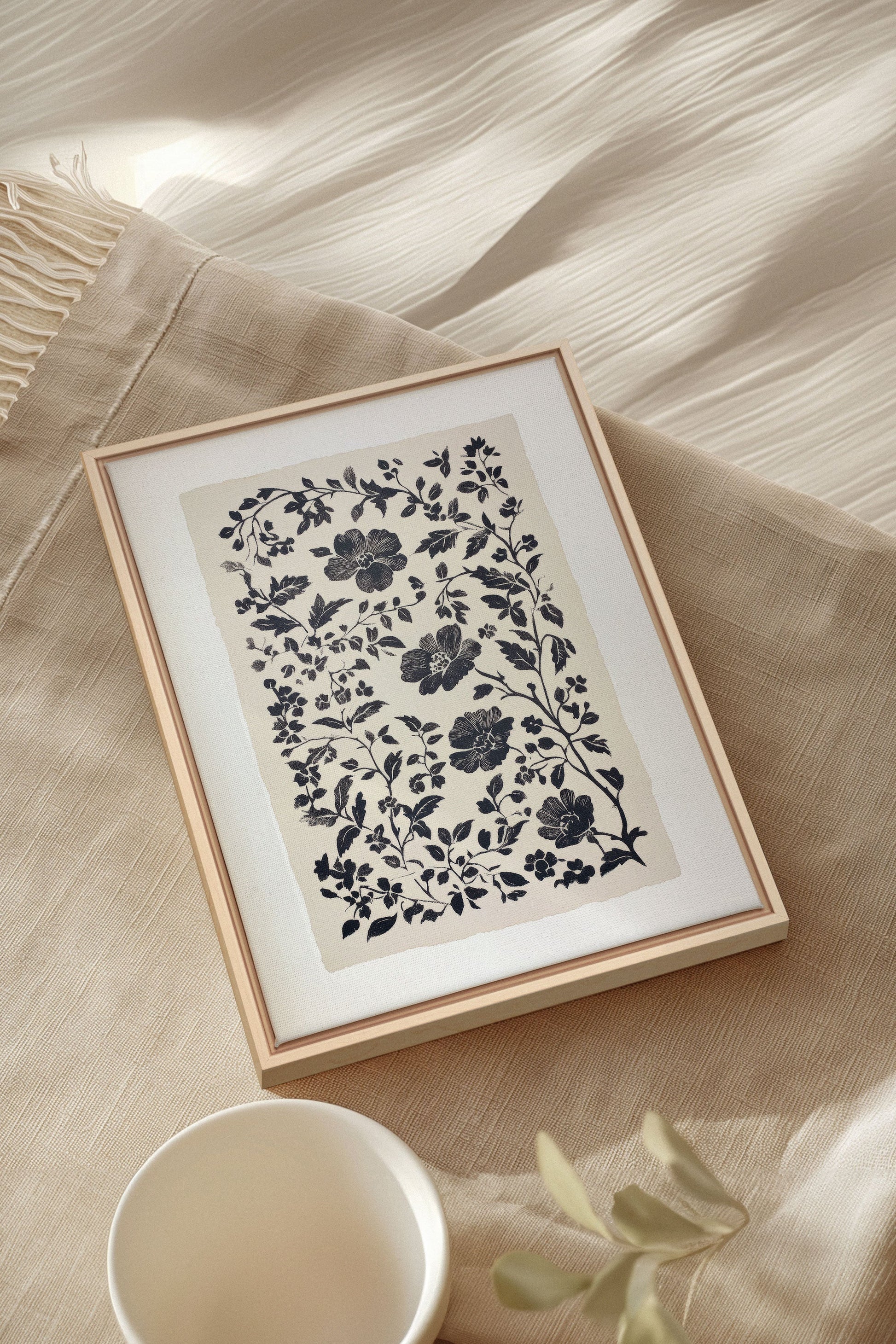 Floral Shadow, Stretched Canvas Artwork