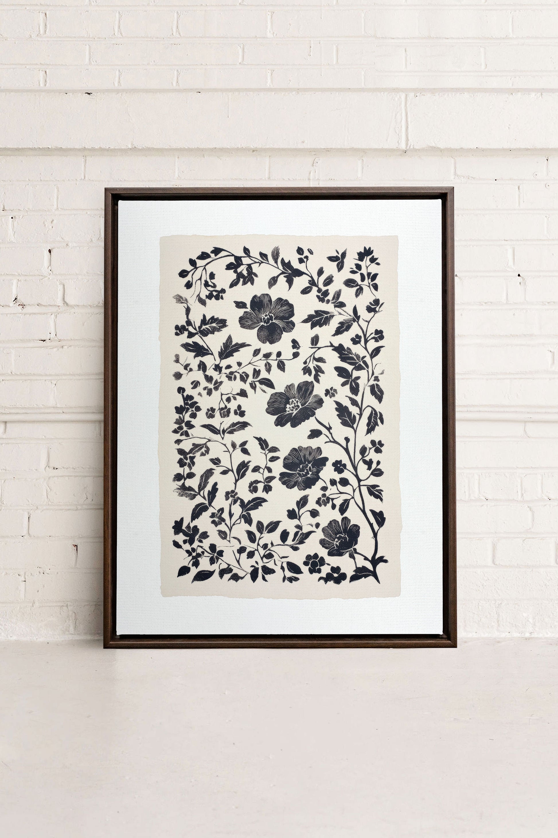 Floral Shadow, Stretched Canvas Artwork