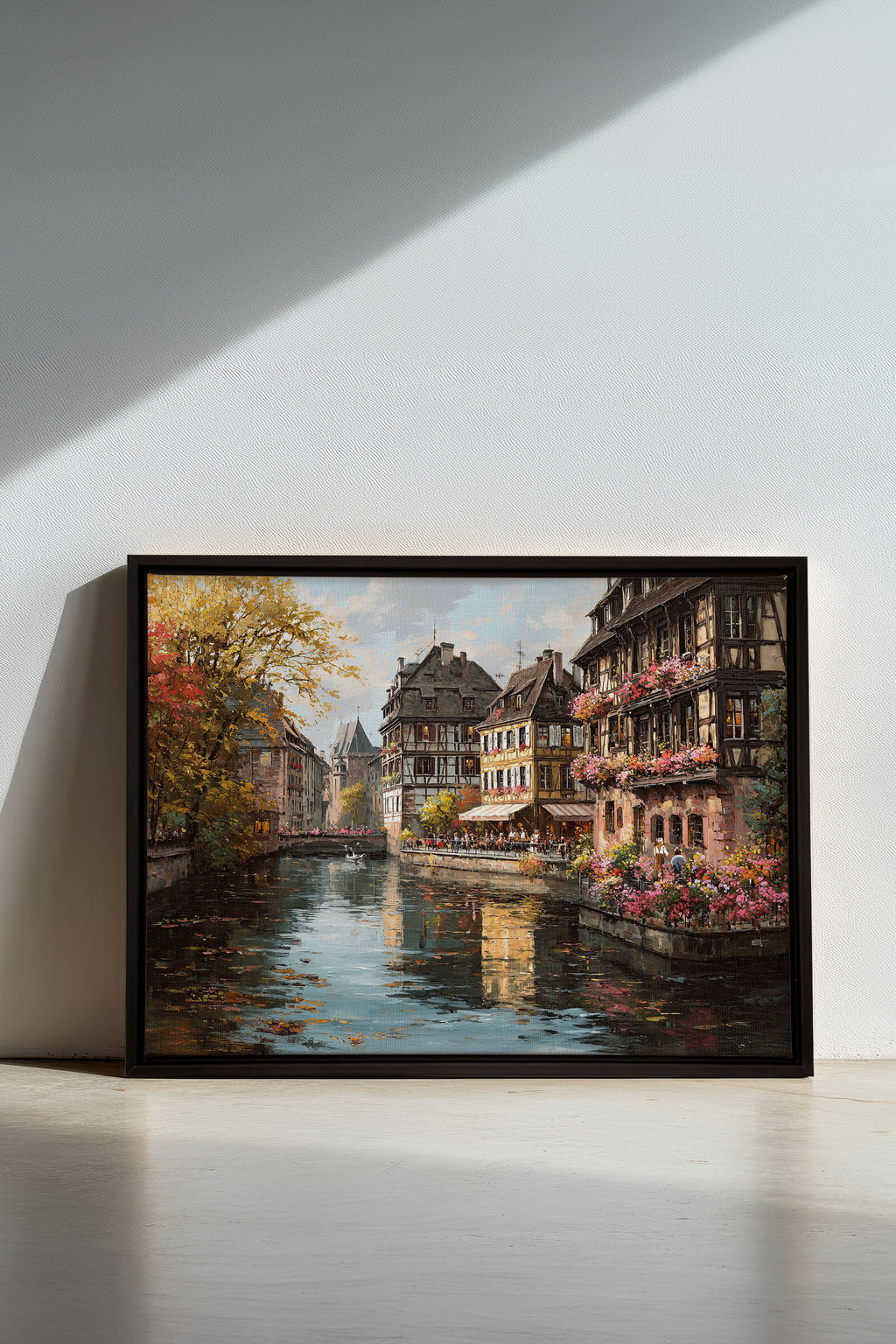 CANAL OF PETALS, Stretched Canvas Artwork