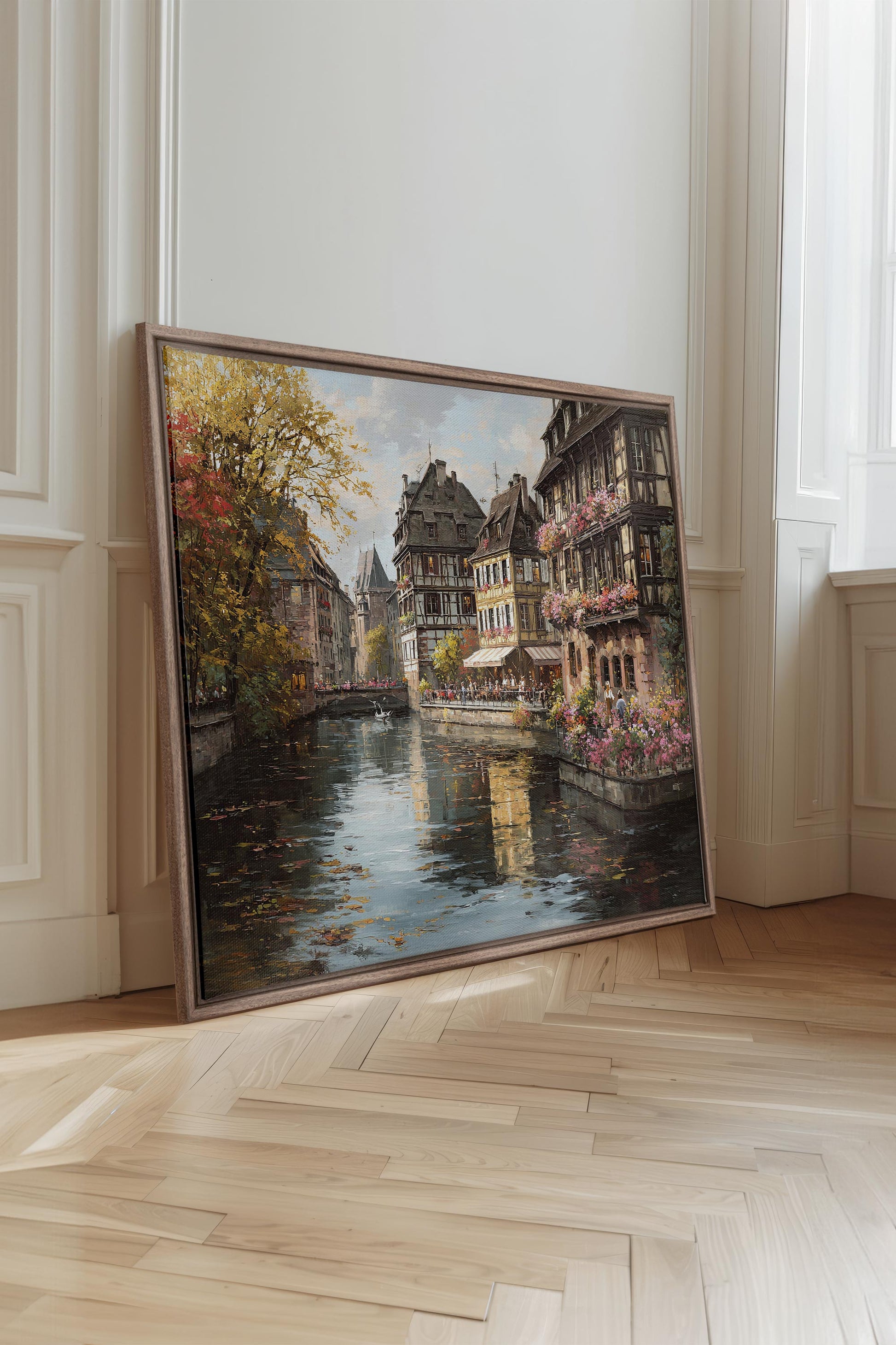 CANAL OF PETALS, Stretched Canvas Artwork