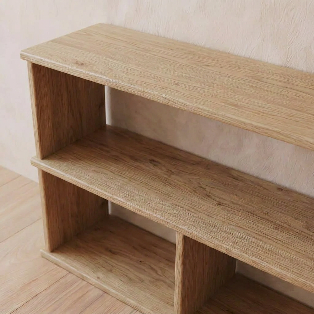 40 Inch Bookshelf TV Stand in White Oak