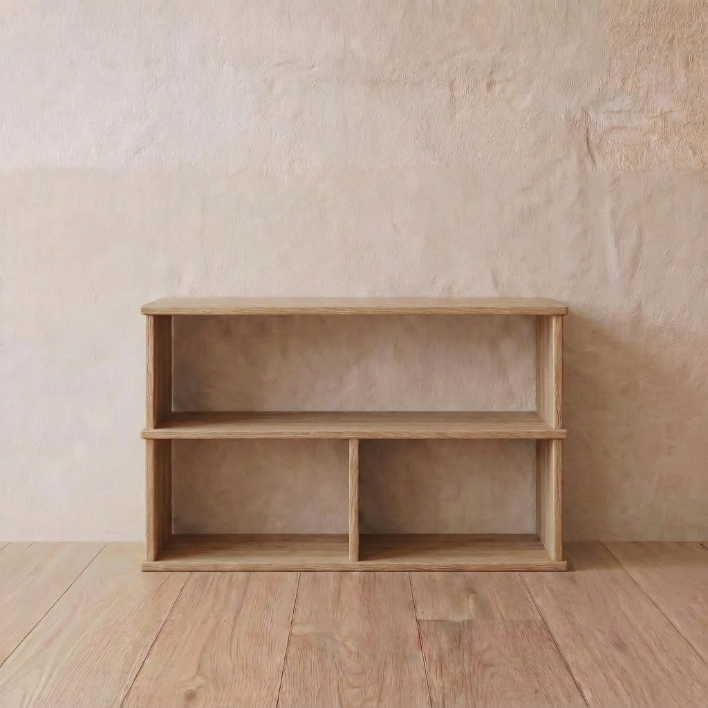 40 Inch Bookshelf TV Stand in White Oak