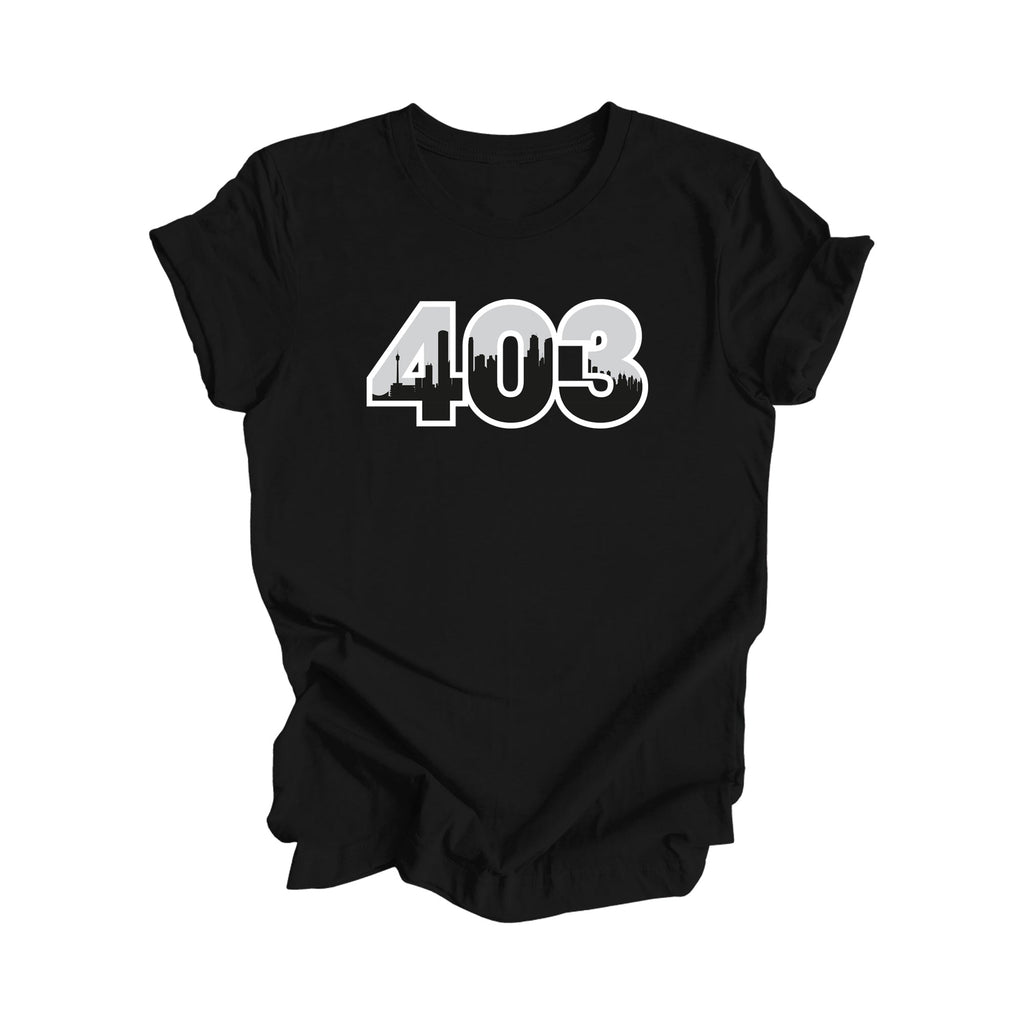 403 Calgary Alberta Canada Area Code City Skyline Gift - Unisex T-Shirt - Inspired X