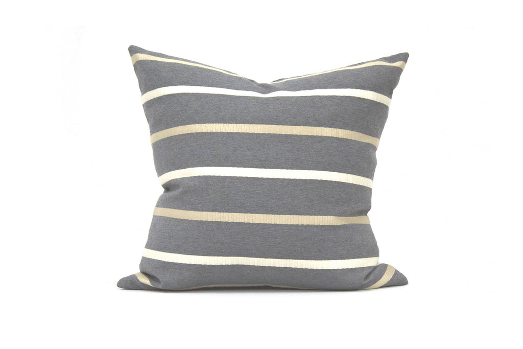 Housse de coussin à rayures mica