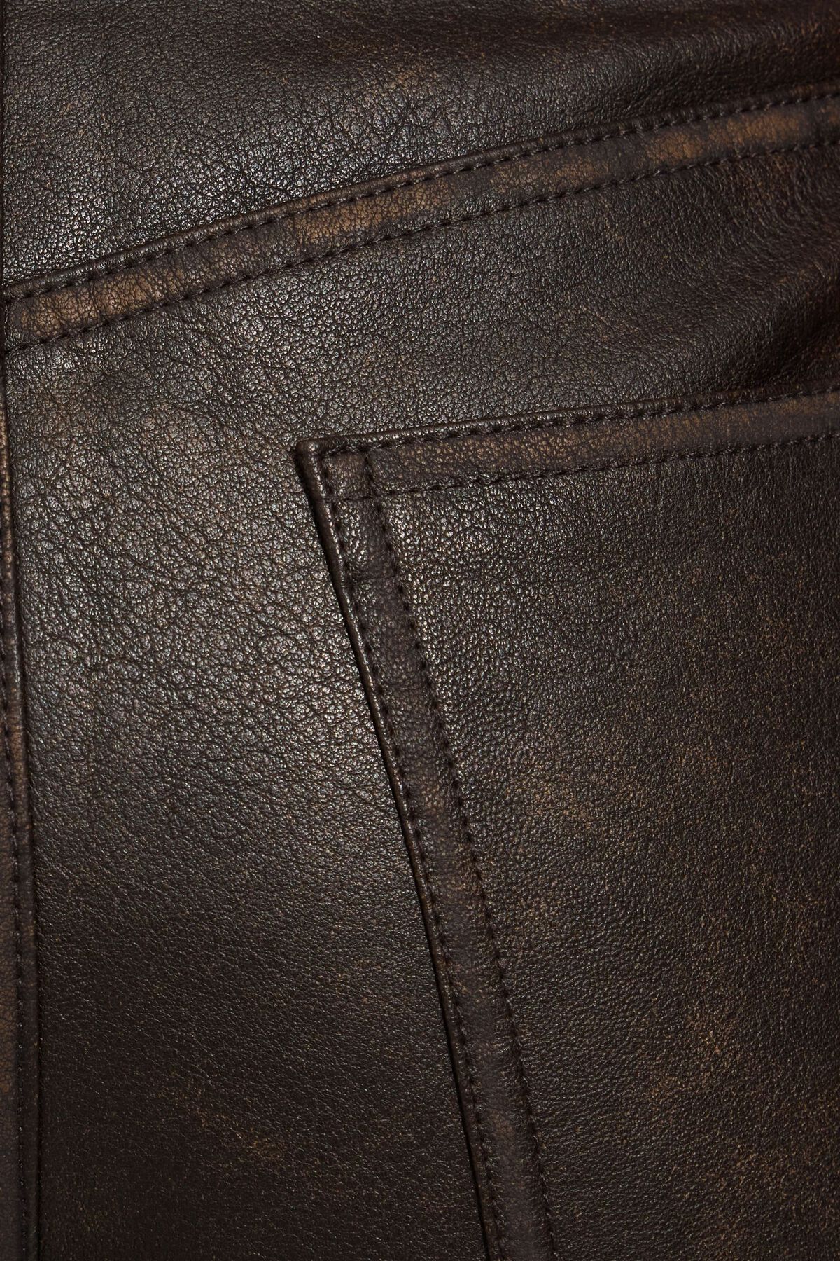 Faux Leather Straight Pants