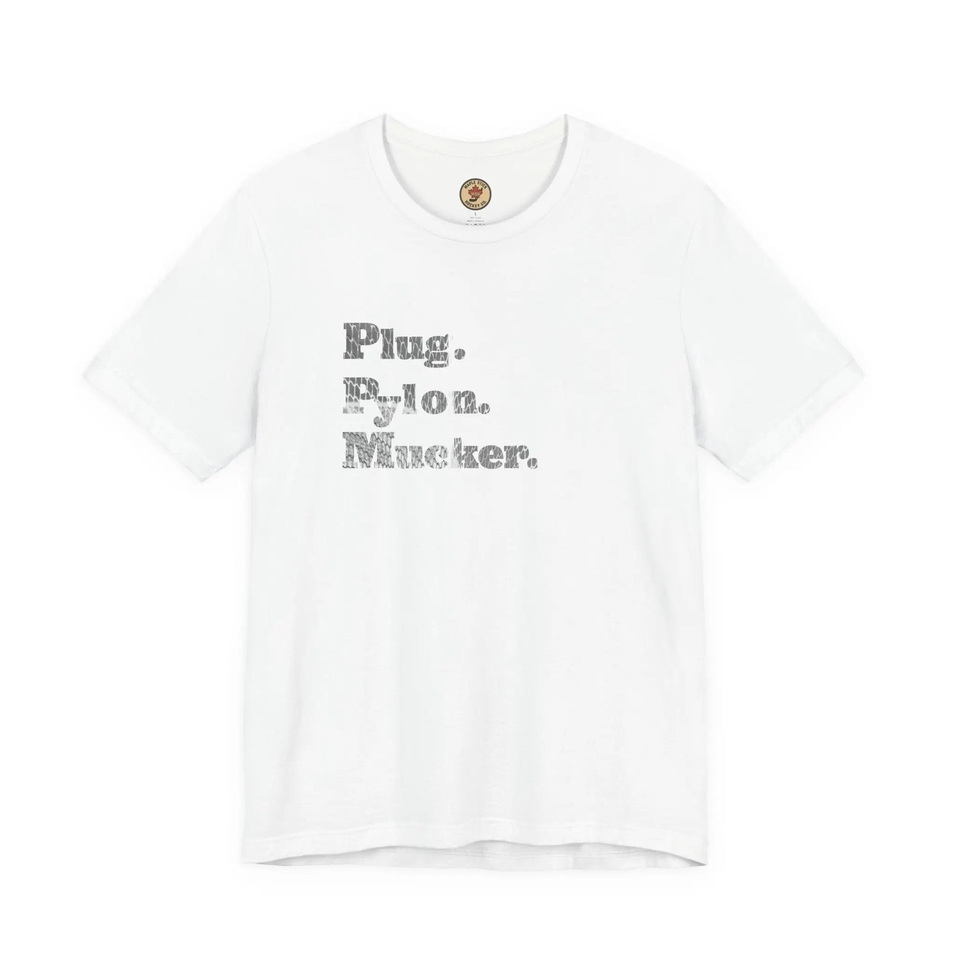 Plug Pylon Mucker T-Shirt - Hockey Hard Worker - Blue Collar Hockey - Maple Stick Hockey - True Fan Gift