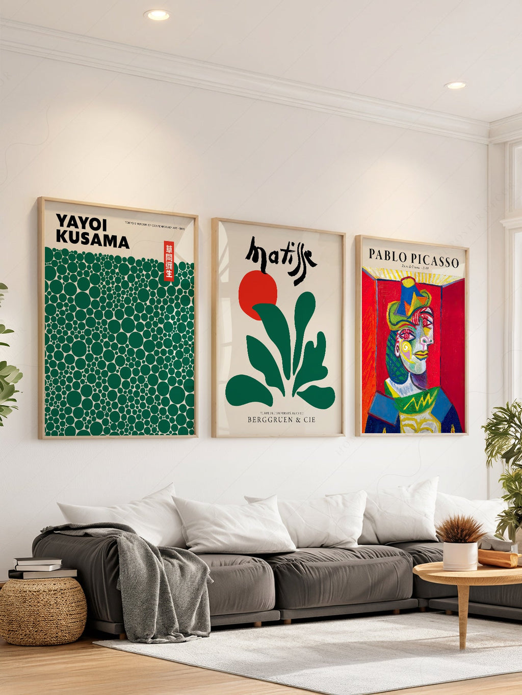 Matisse Kusama Picasso Gallery Wall Set of 3 – Modern Art Prints