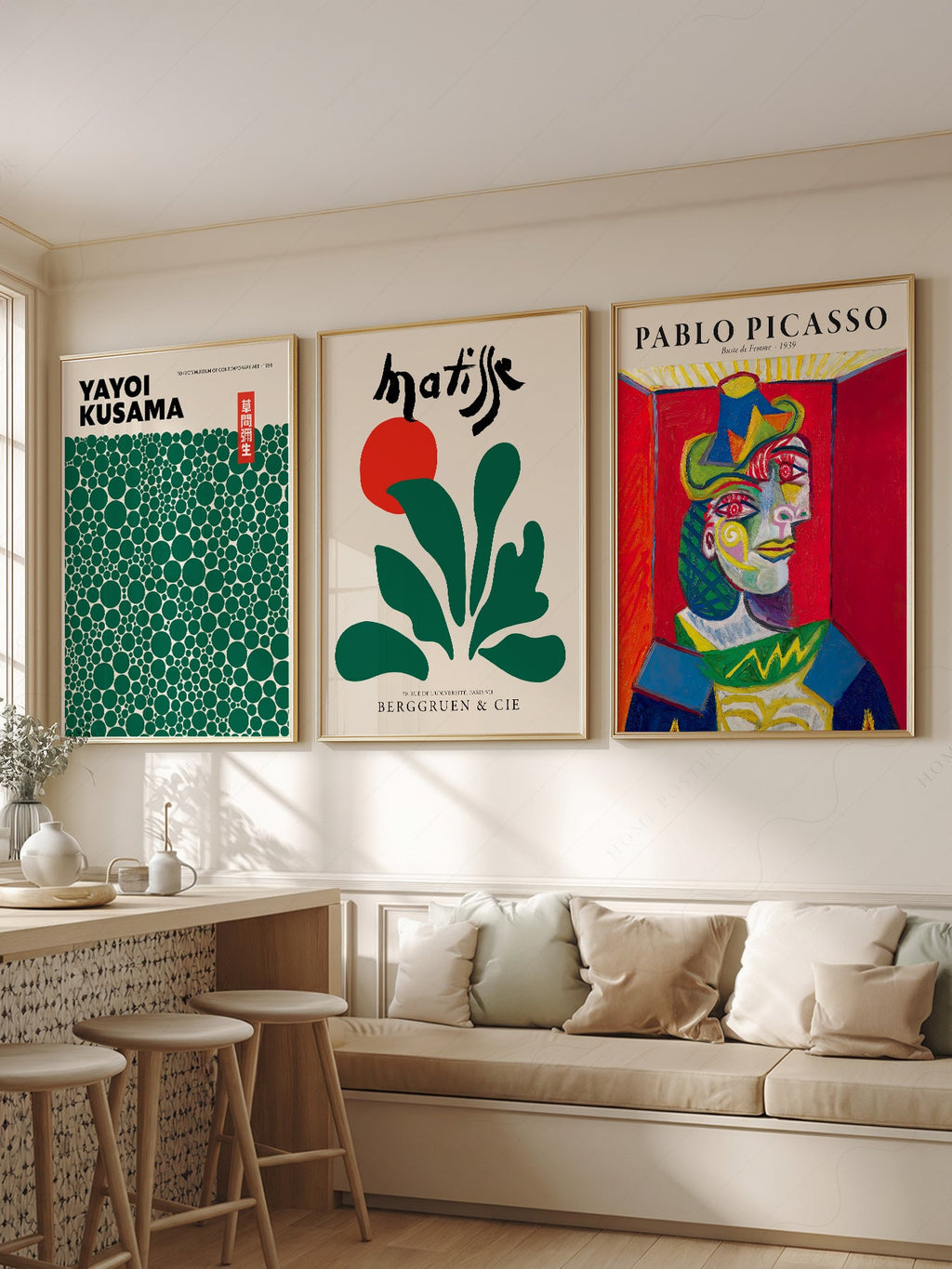 Matisse Kusama Picasso Gallery Wall Set of 3 – Modern Art Prints