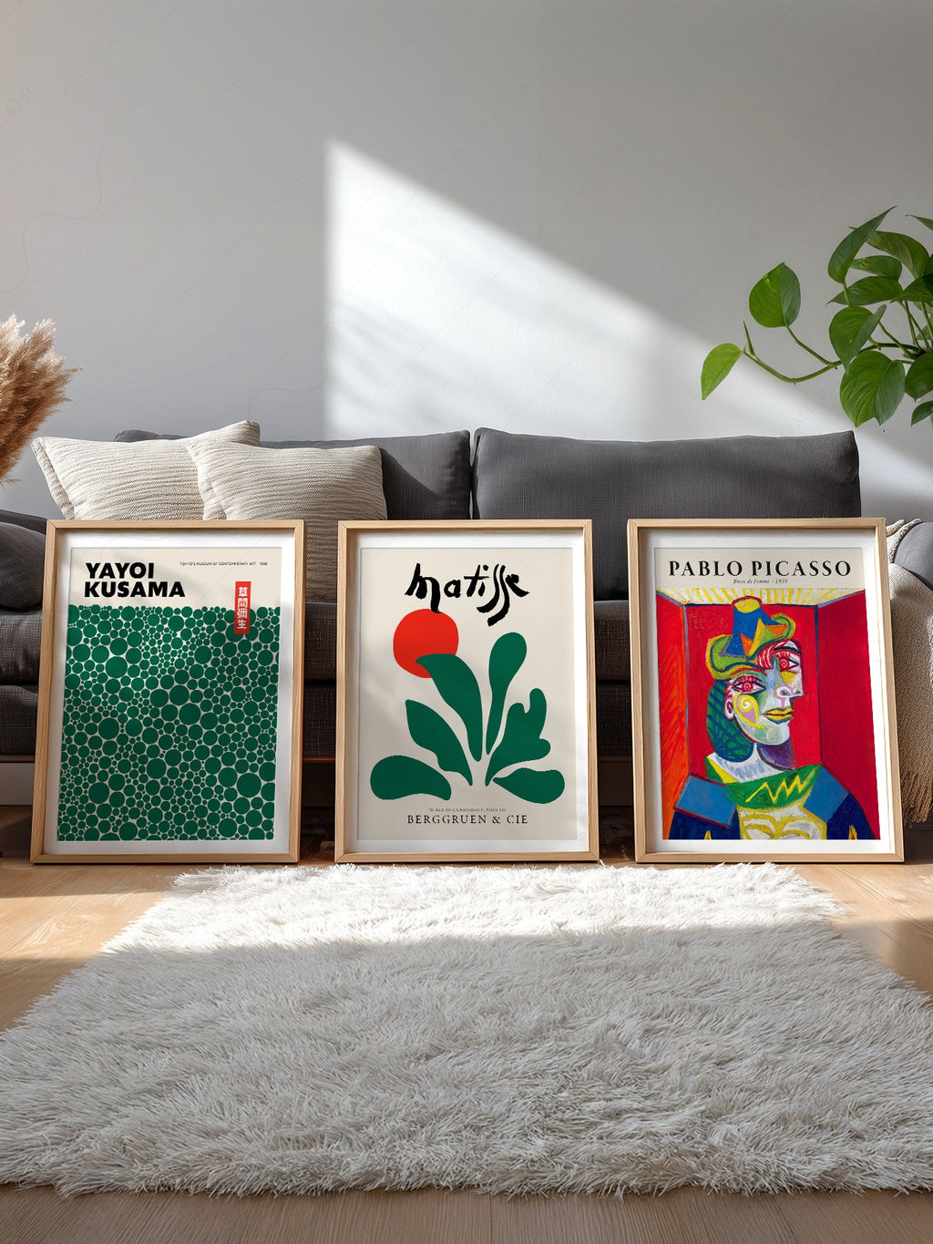 Matisse Kusama Picasso Gallery Wall Set of 3 – Modern Art Prints
