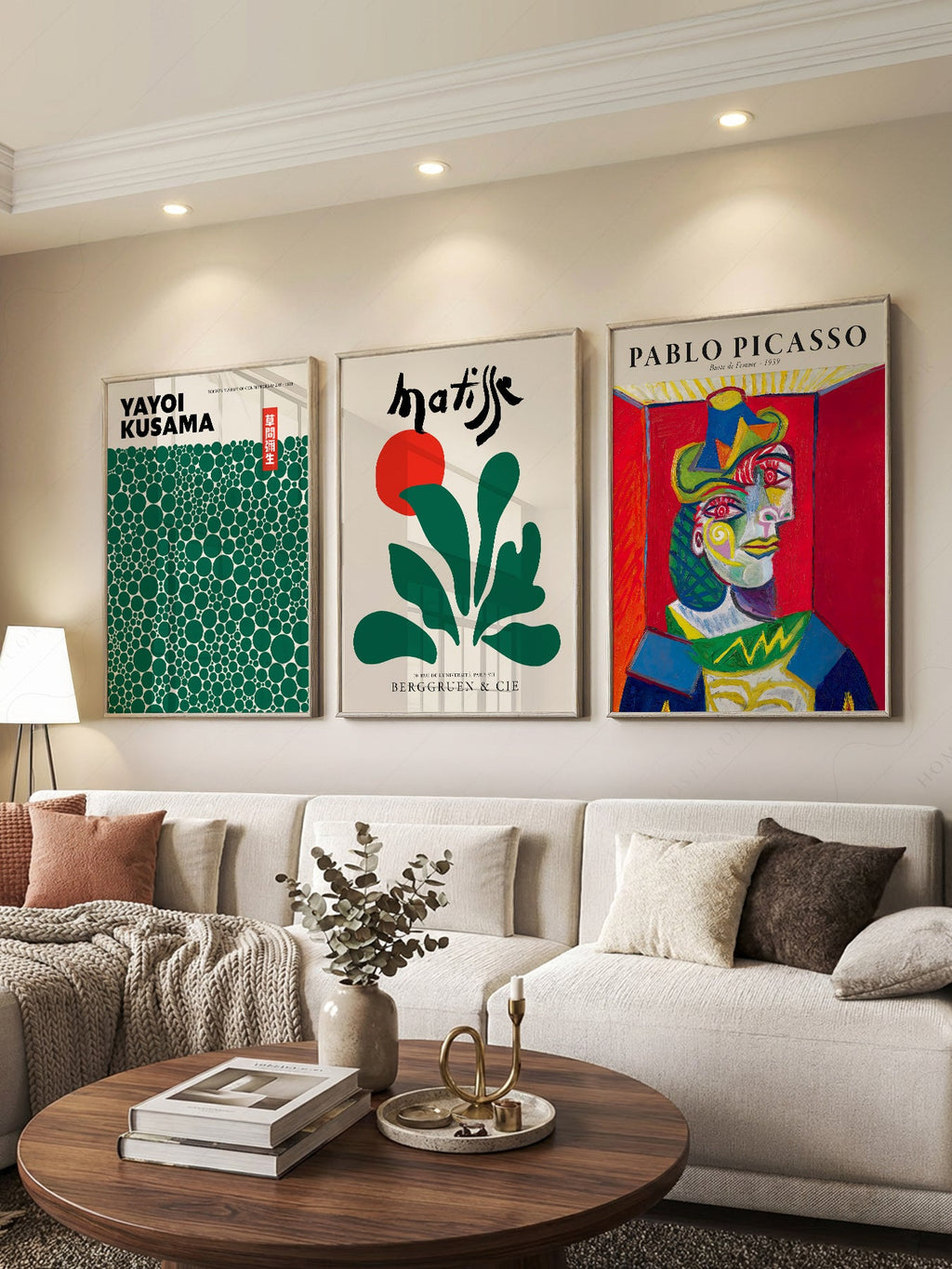 Matisse Kusama Picasso Gallery Wall Set of 3 – Modern Art Prints