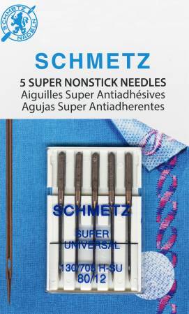 Aiguilles universelles super antiadhésives SCHMETZ # 4502 sur carton - 80/12 - 5 pièces
