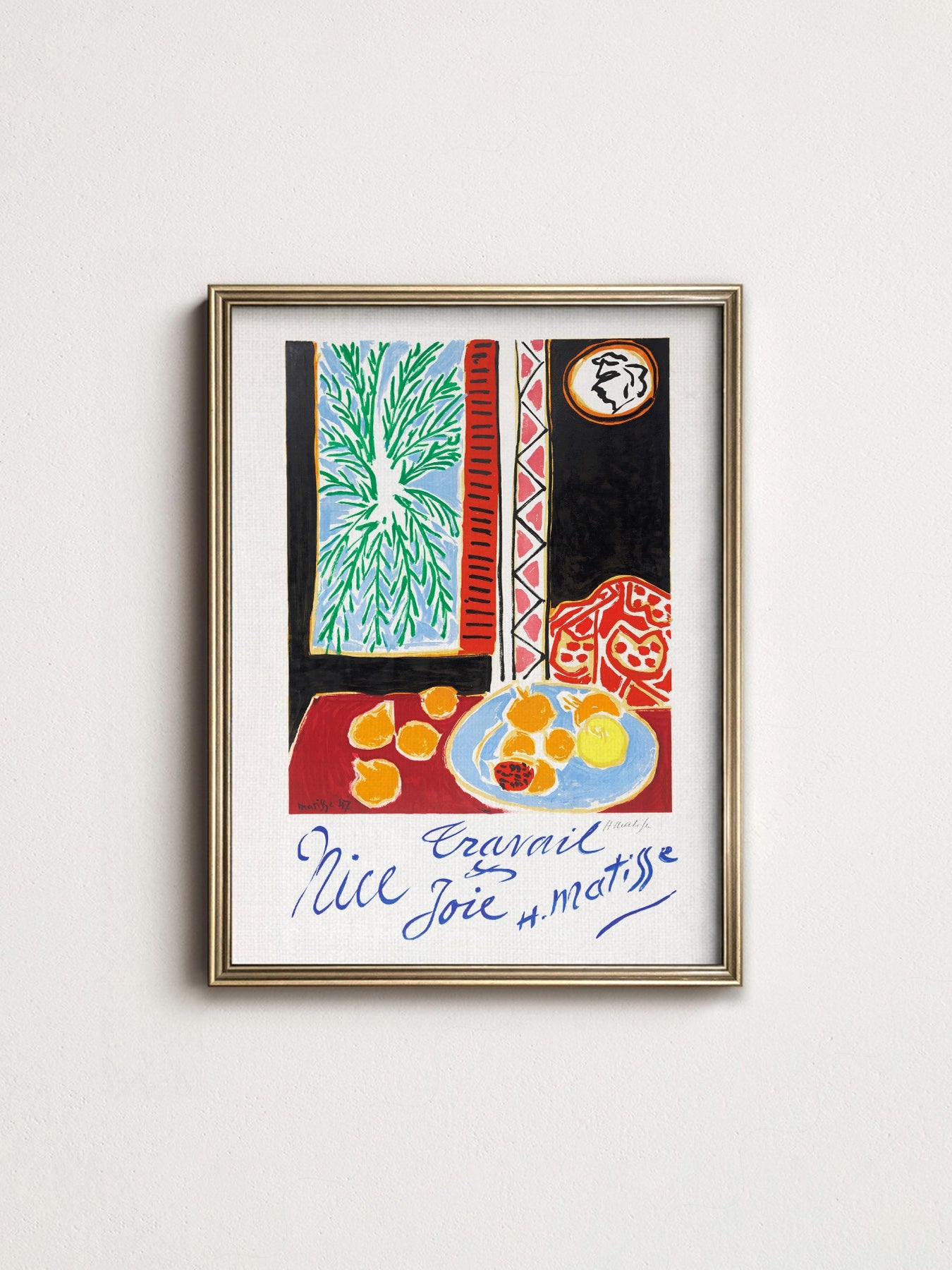 Henri Matisse Nice Travail et Joie Art Print – Modern Wall Decor Poster
