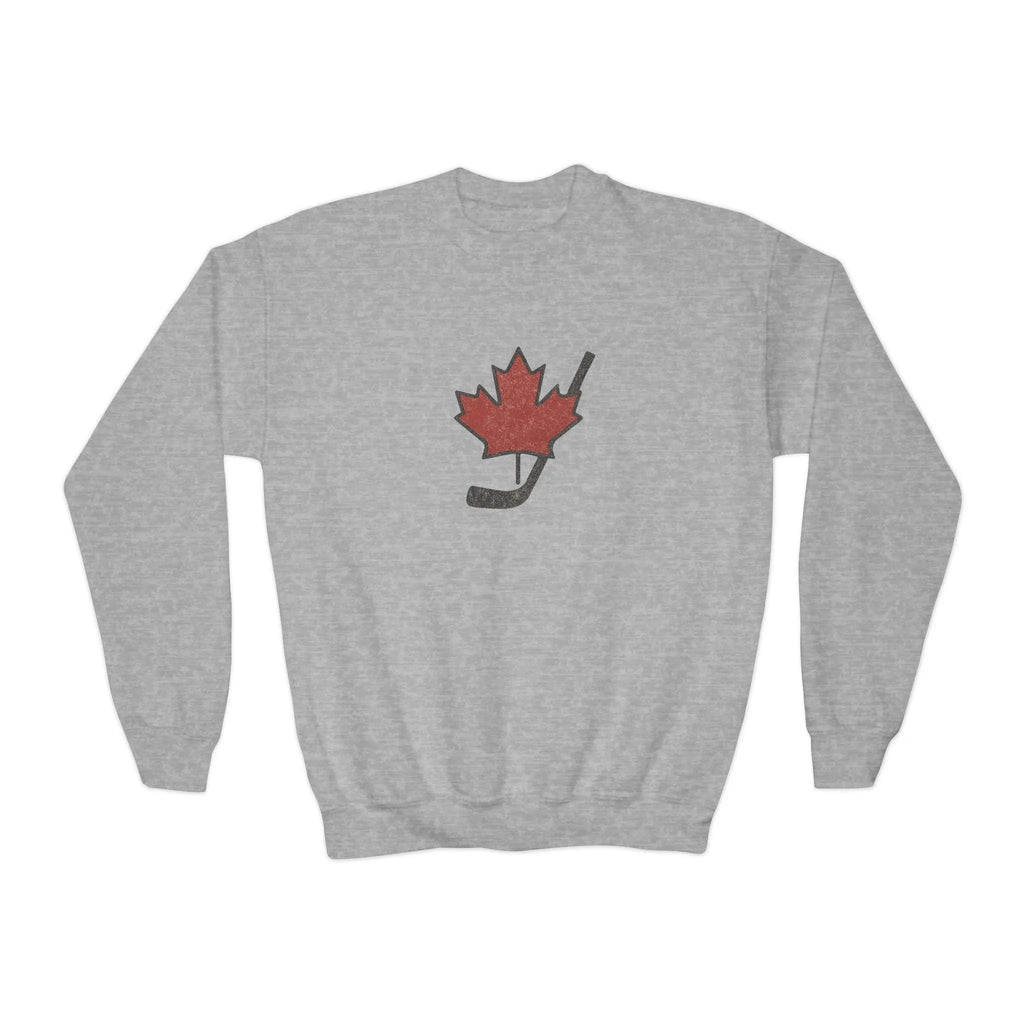 Sweat-shirt ras du cou pour jeunes Maple Stick – Fierté de la feuille d'érable
