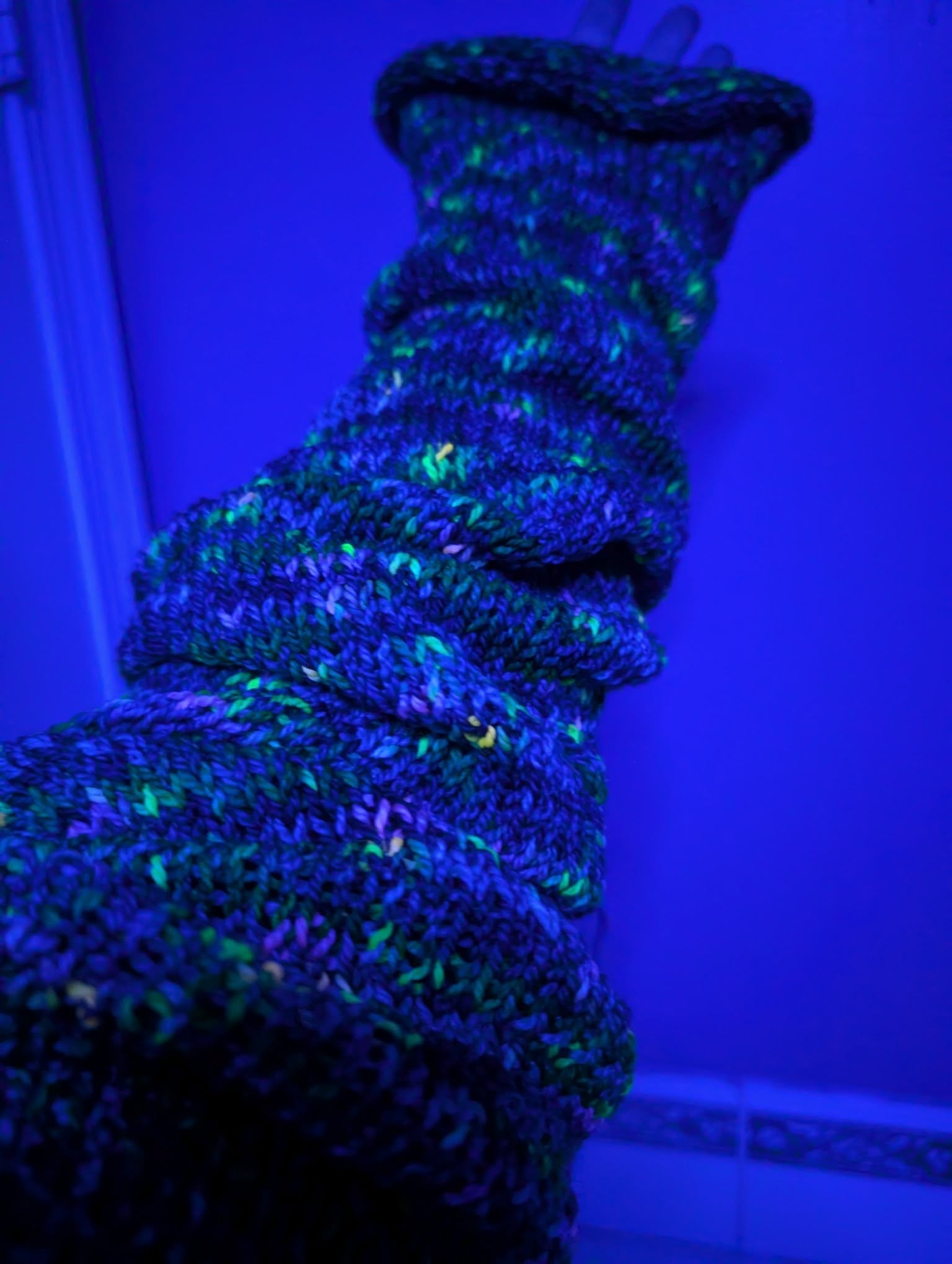 Space Pants 1.0 Beta - Neon Blacklight Reactive Space Themed Sock Yarn!