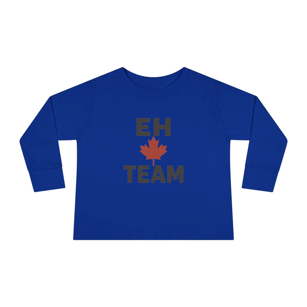 T-shirt à manches longues pour tout-petit Maple Stick « Eh Team » – Fierté de la feuille d'érable