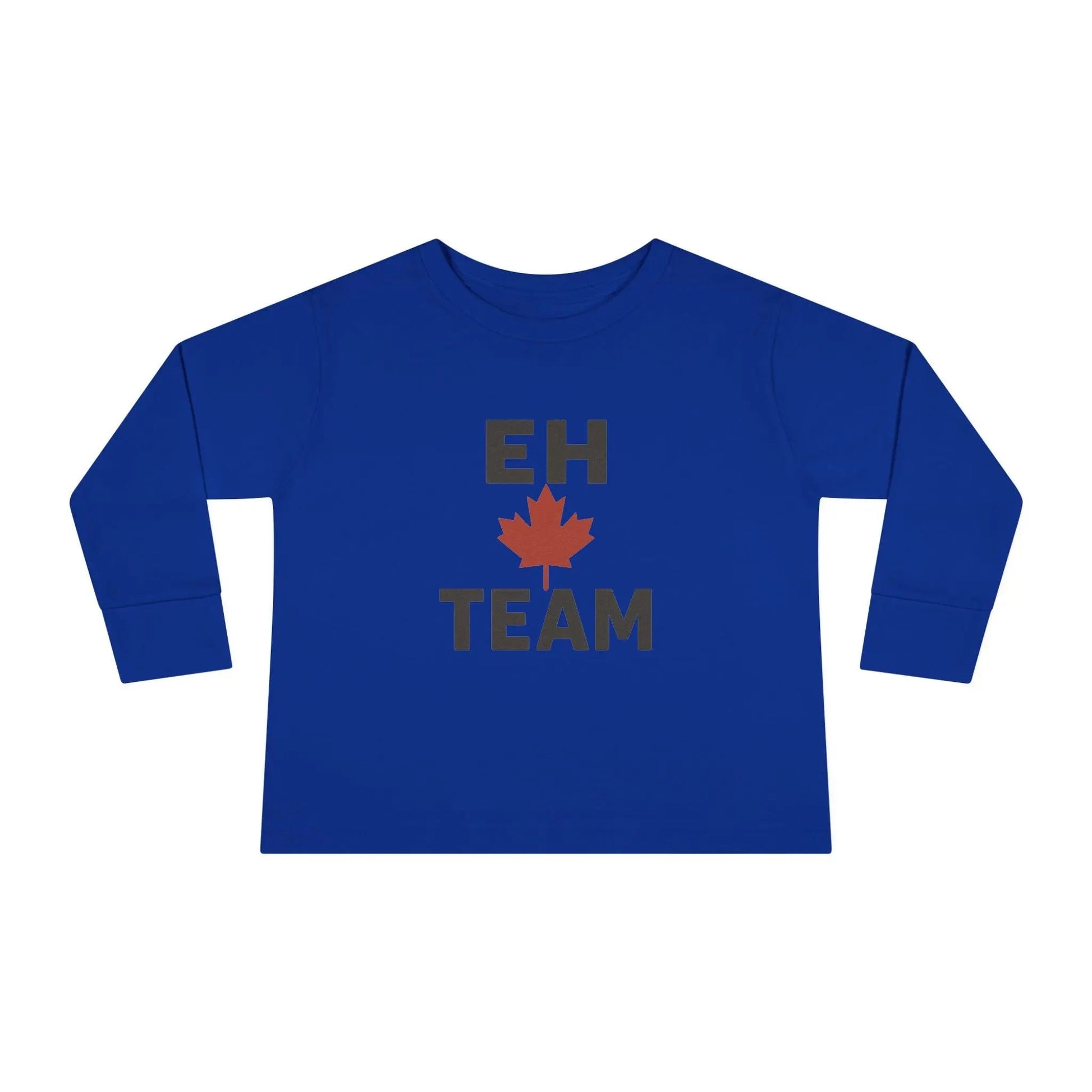 T-shirt à manches longues pour tout-petit Maple Stick « Eh Team » – Fierté de la feuille d'érable